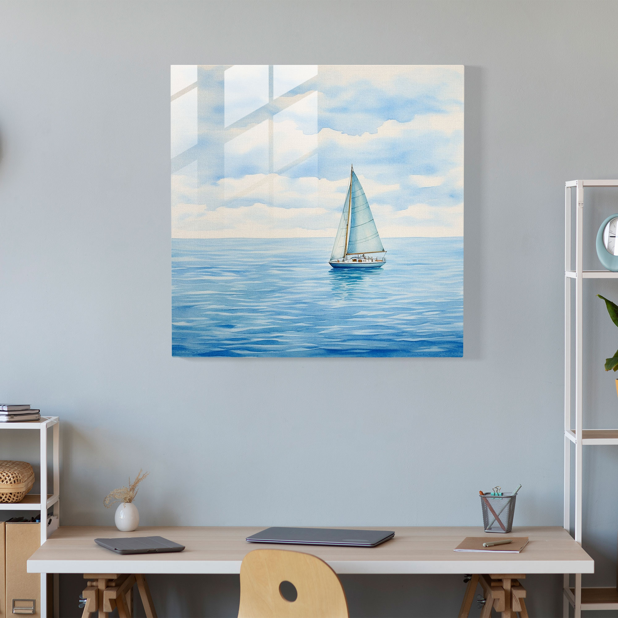 Sailboat Glass Print - Sailboat, Glass Wall Art, Glass Art, Modern Art