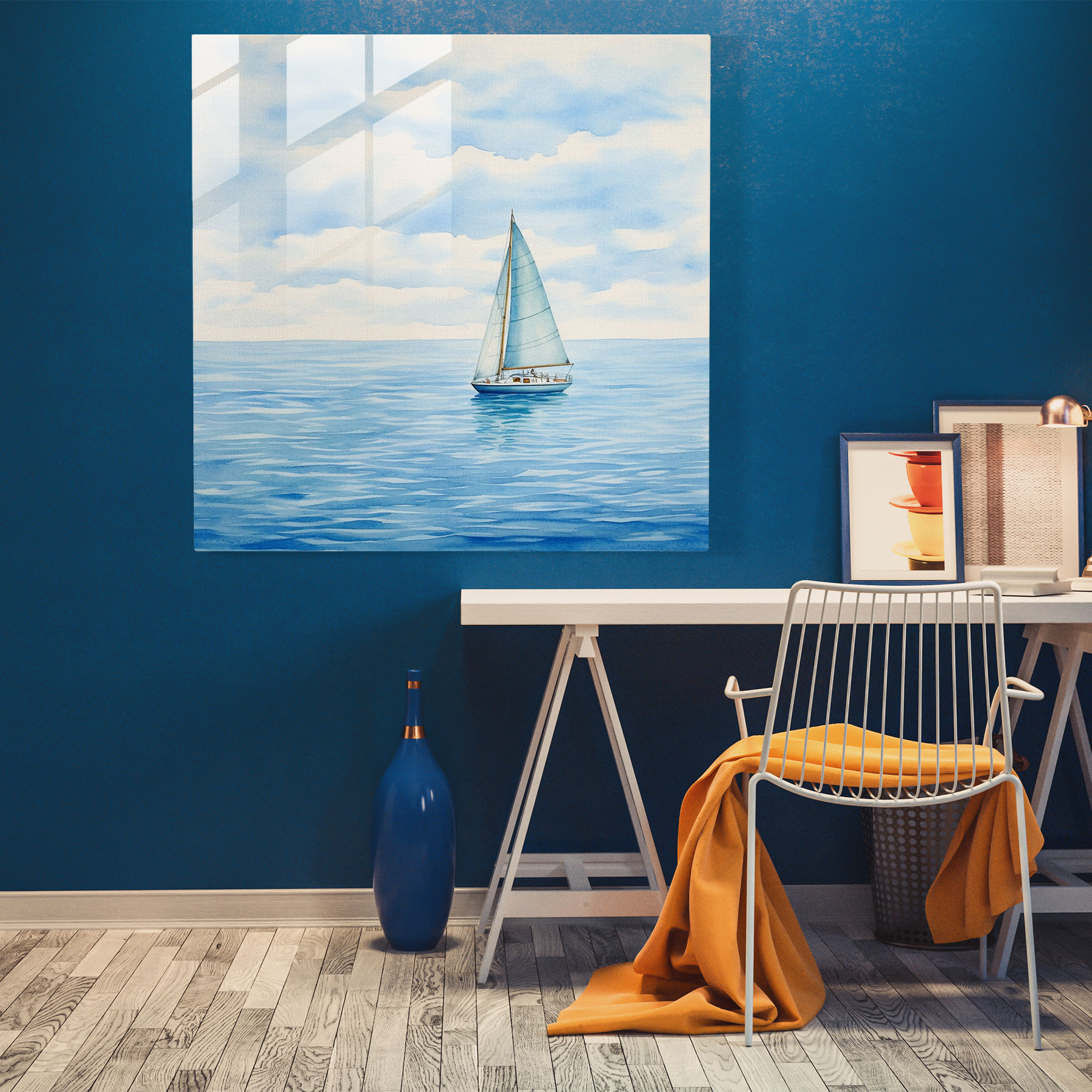 Sailboat Glass Print - Sailboat, Glass Wall Art, Glass Art, Modern Art