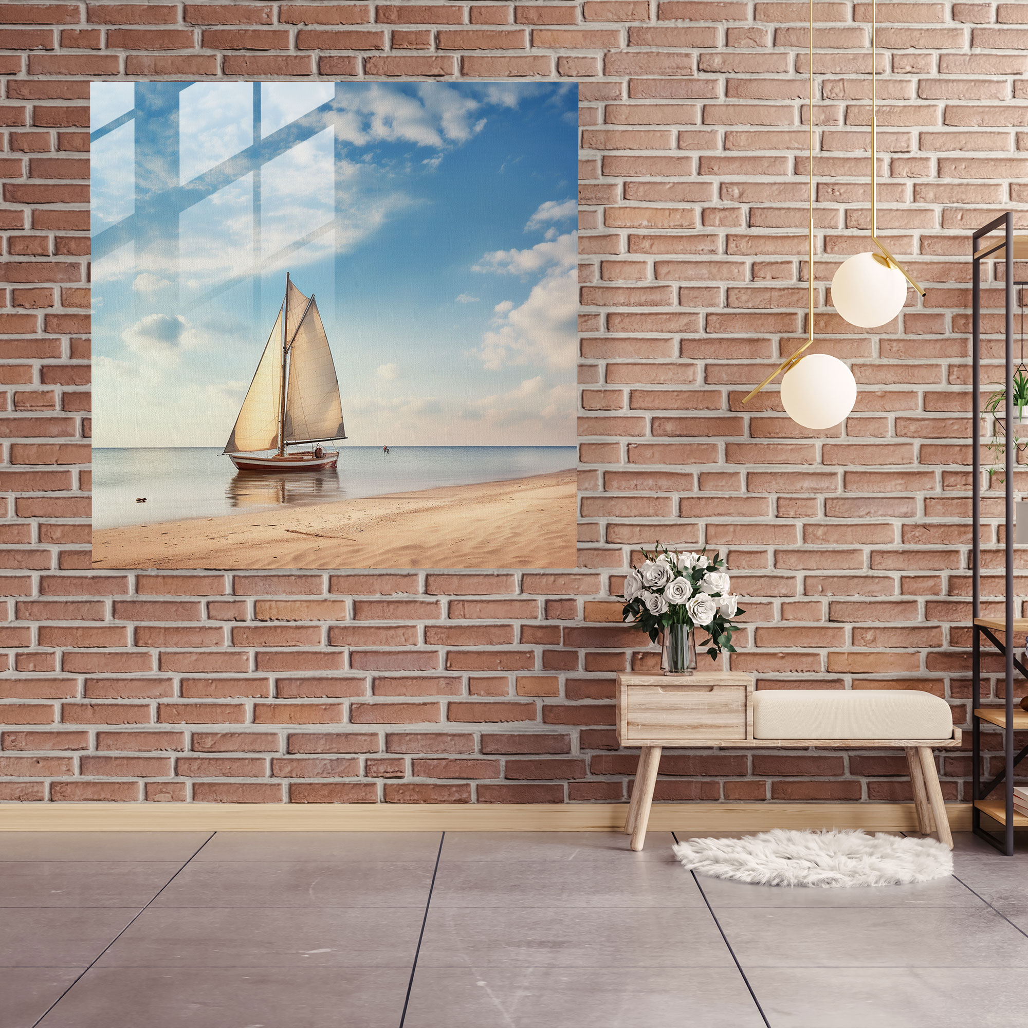 Coastal Sailboat Glass Print - Sailboat, Glass Wall Art, Glass Art, Serene Atmosphere