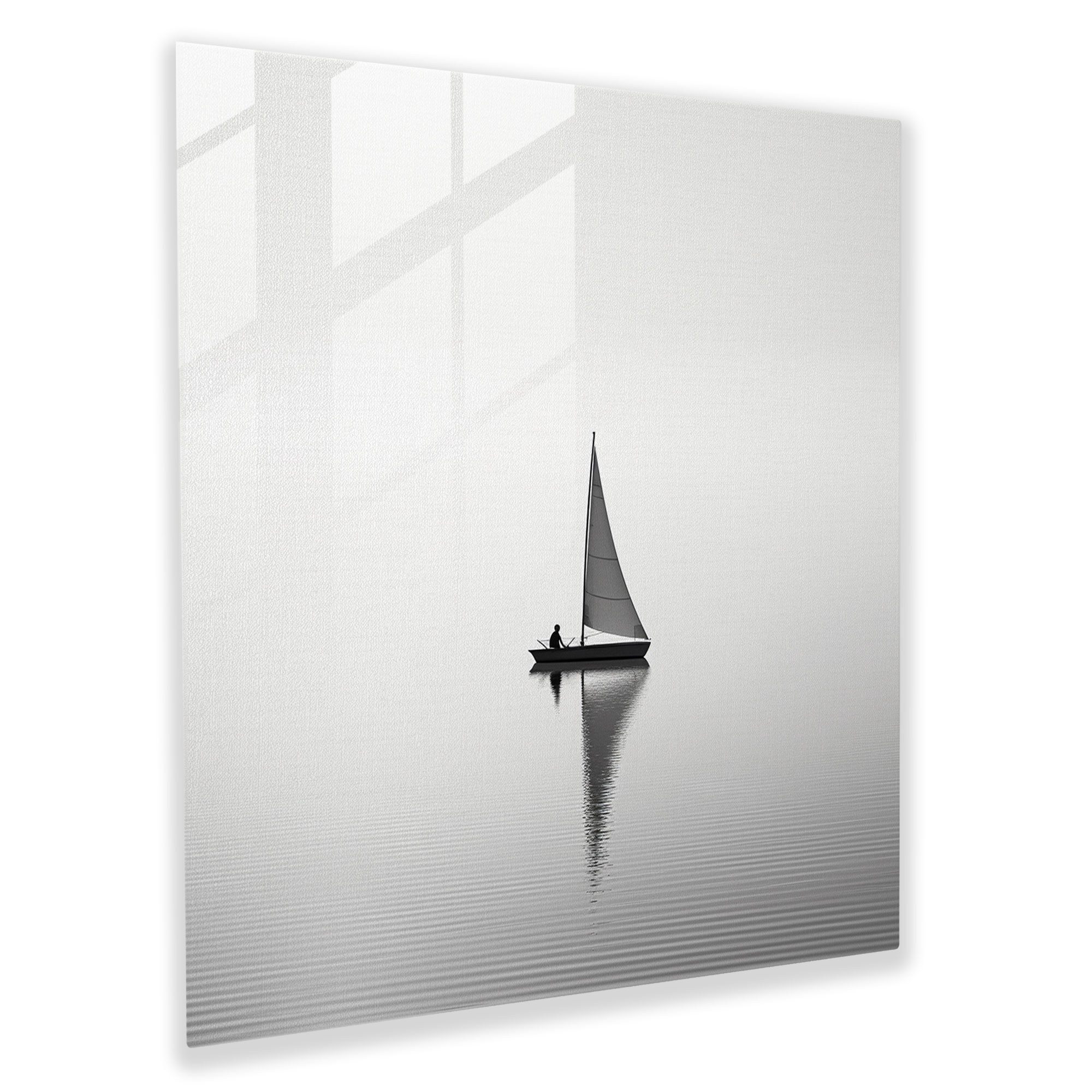 Minimalist Sailboat Glass Print - Sailboat, Glass Art, Glass Wall Art, Wall Decoration