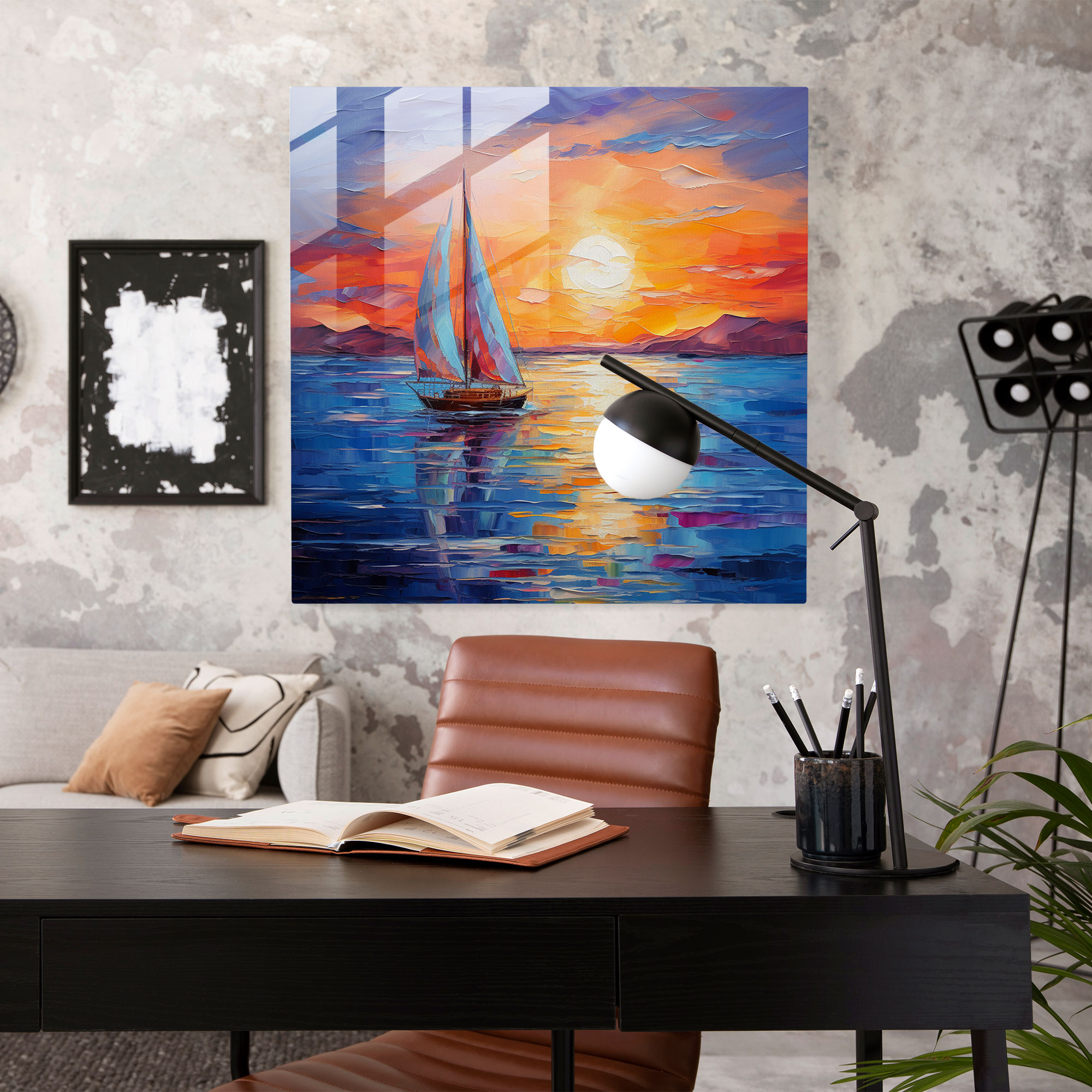 Sailboat Glass Print - Sailboat, Glass Art, Serenity, Home Decoration