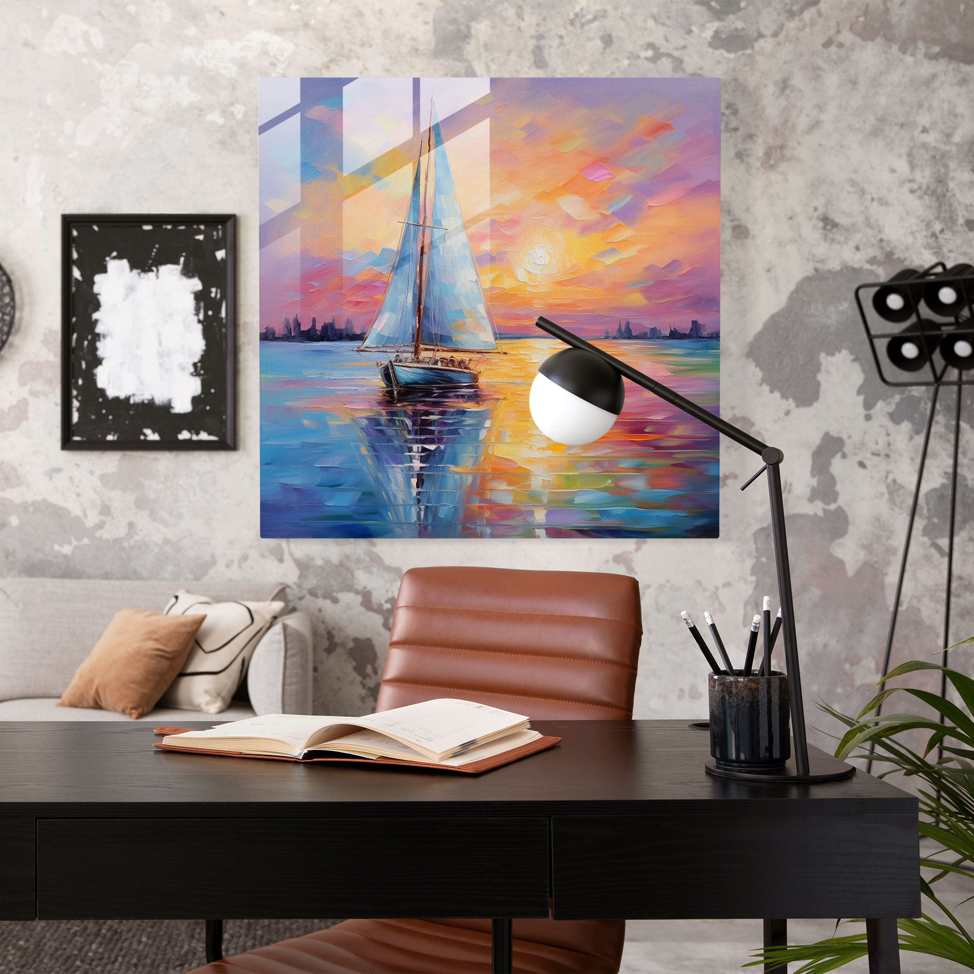 Sailboat Glass Print - Sailboat, Home Decoration, Vibrant Hues, Sailboat