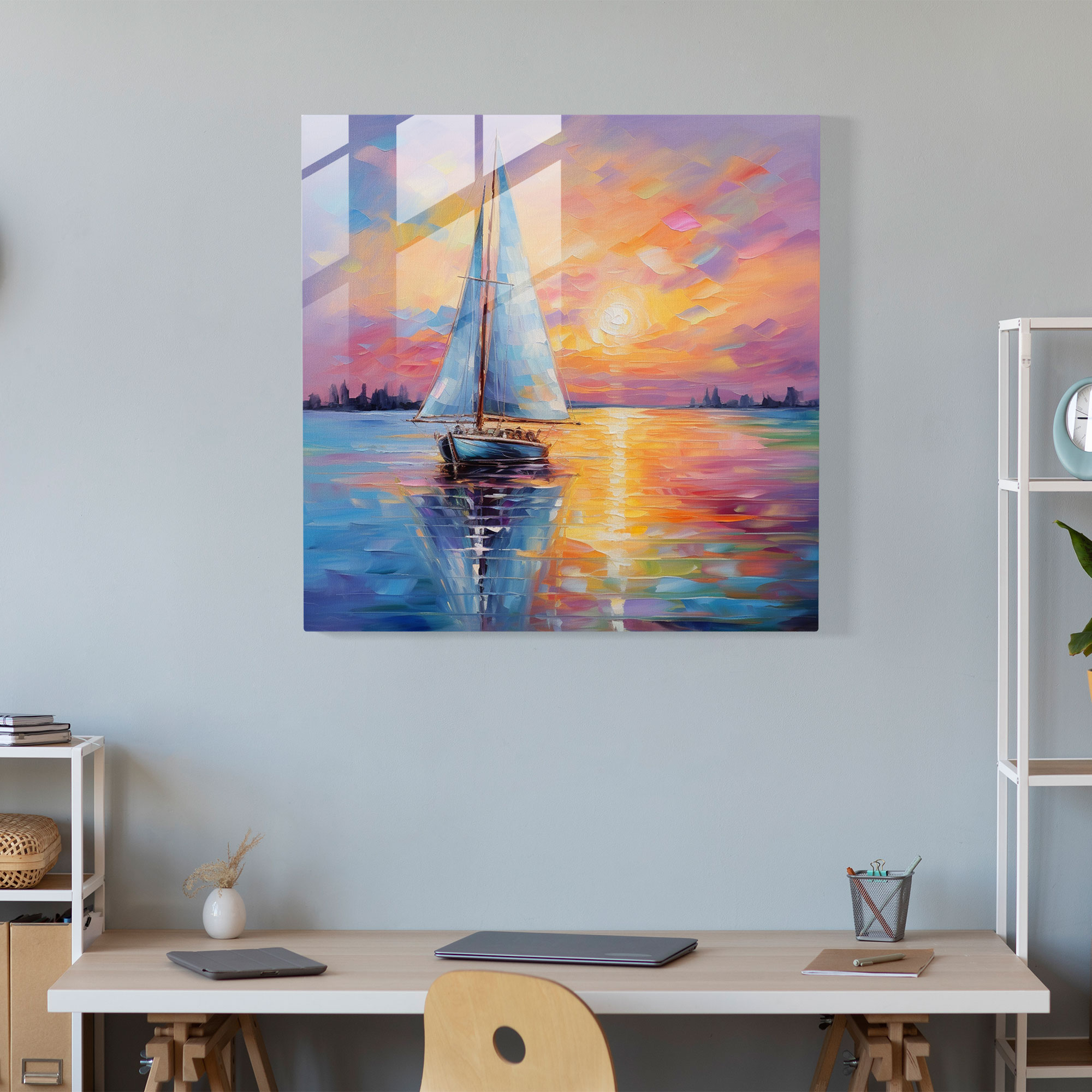 Sailboat Glass Print - Sailboat, Home Decoration, Vibrant Hues, Sailboat