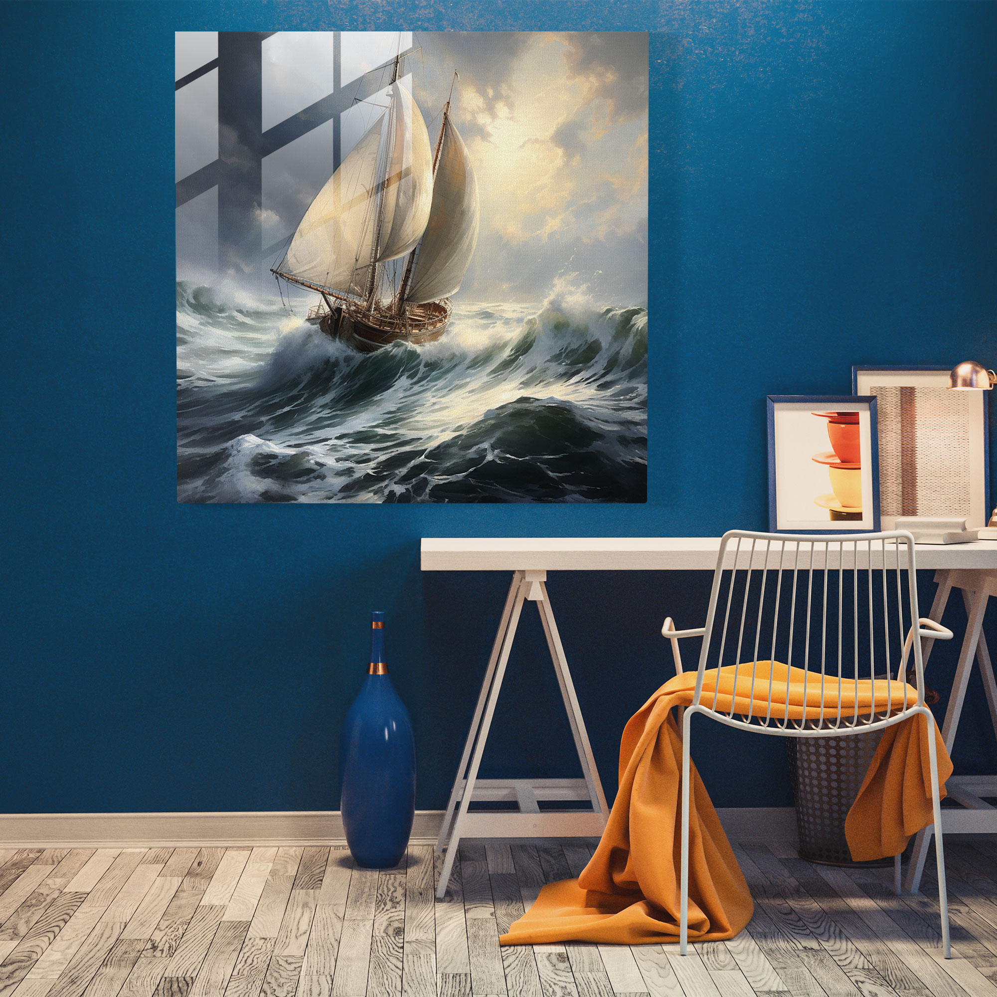 Sailboat Glass Print - Sailboat, Glass Print, Resilience, Glass Art