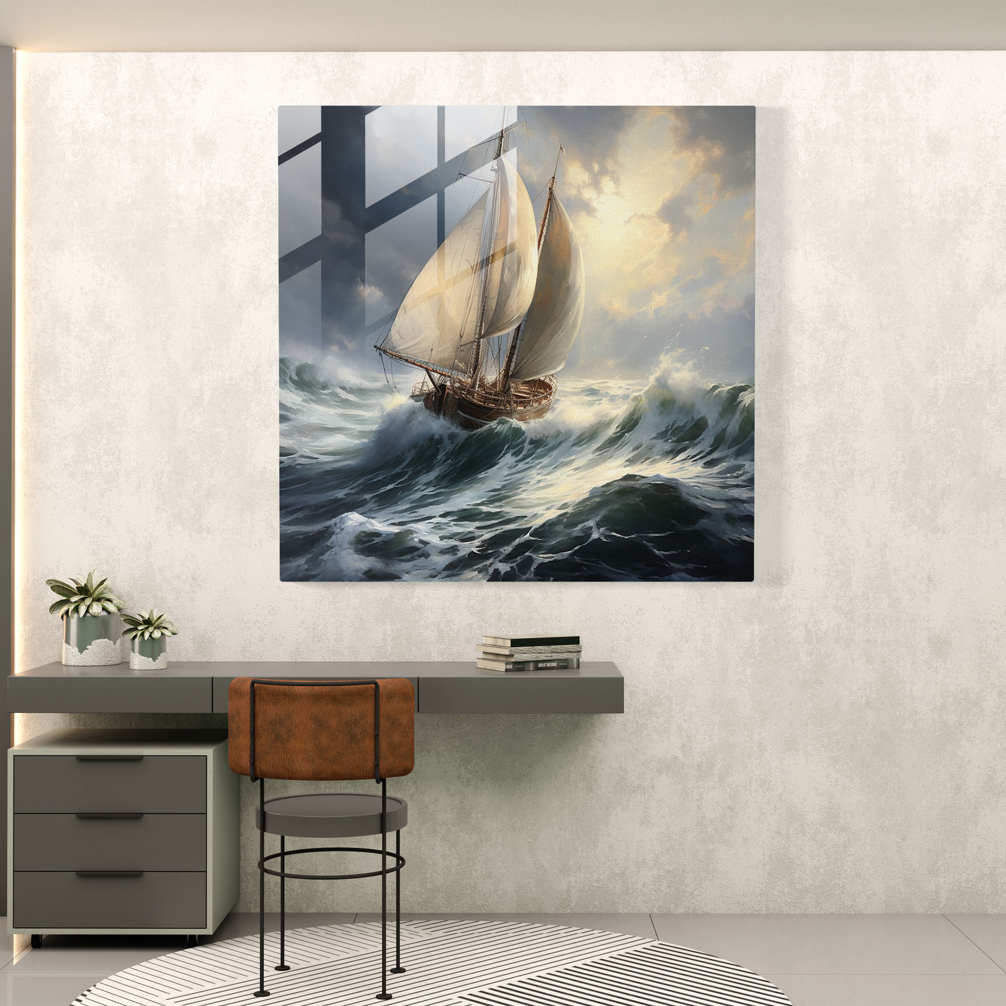 Sailboat Glass Print - Sailboat, Glass Print, Resilience, Glass Art