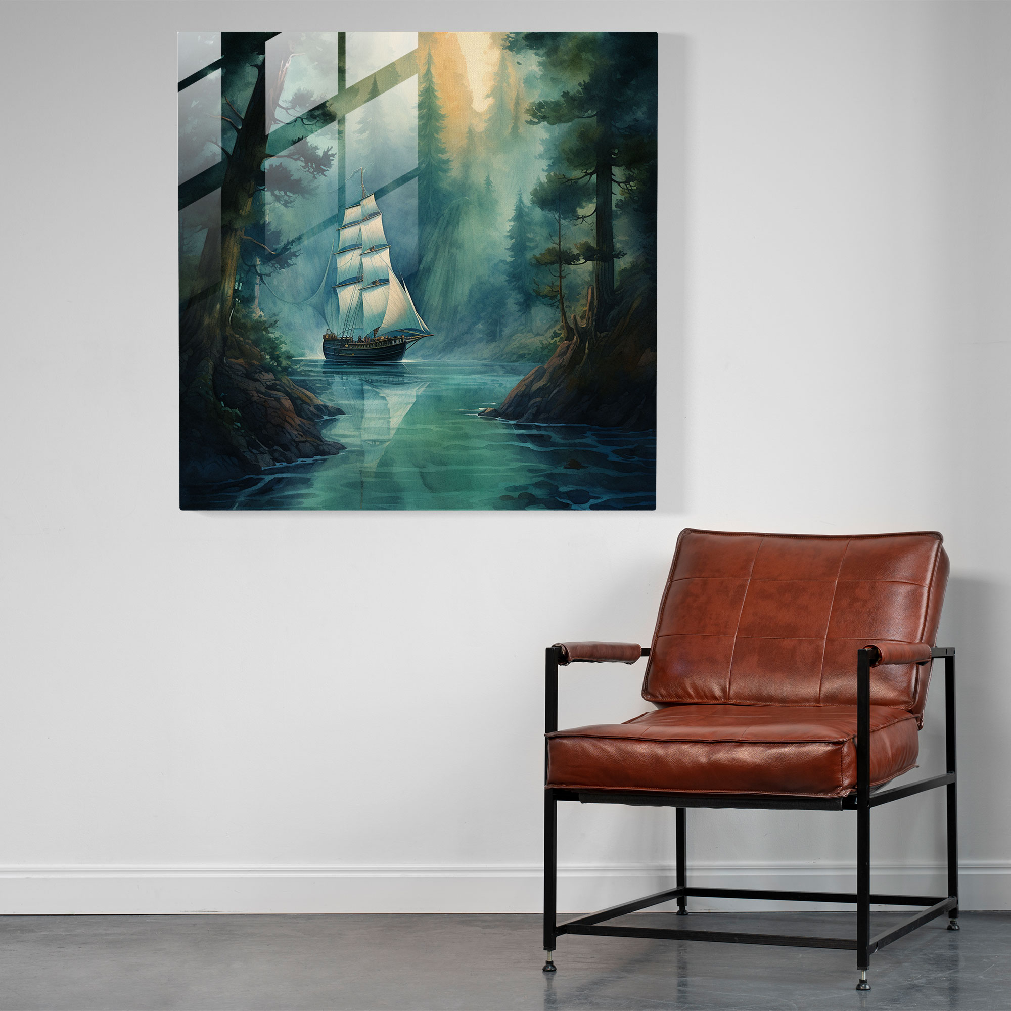 Mystical Journey Glass Print - Sailboat, Sailboat, Glass Art, Enchanting