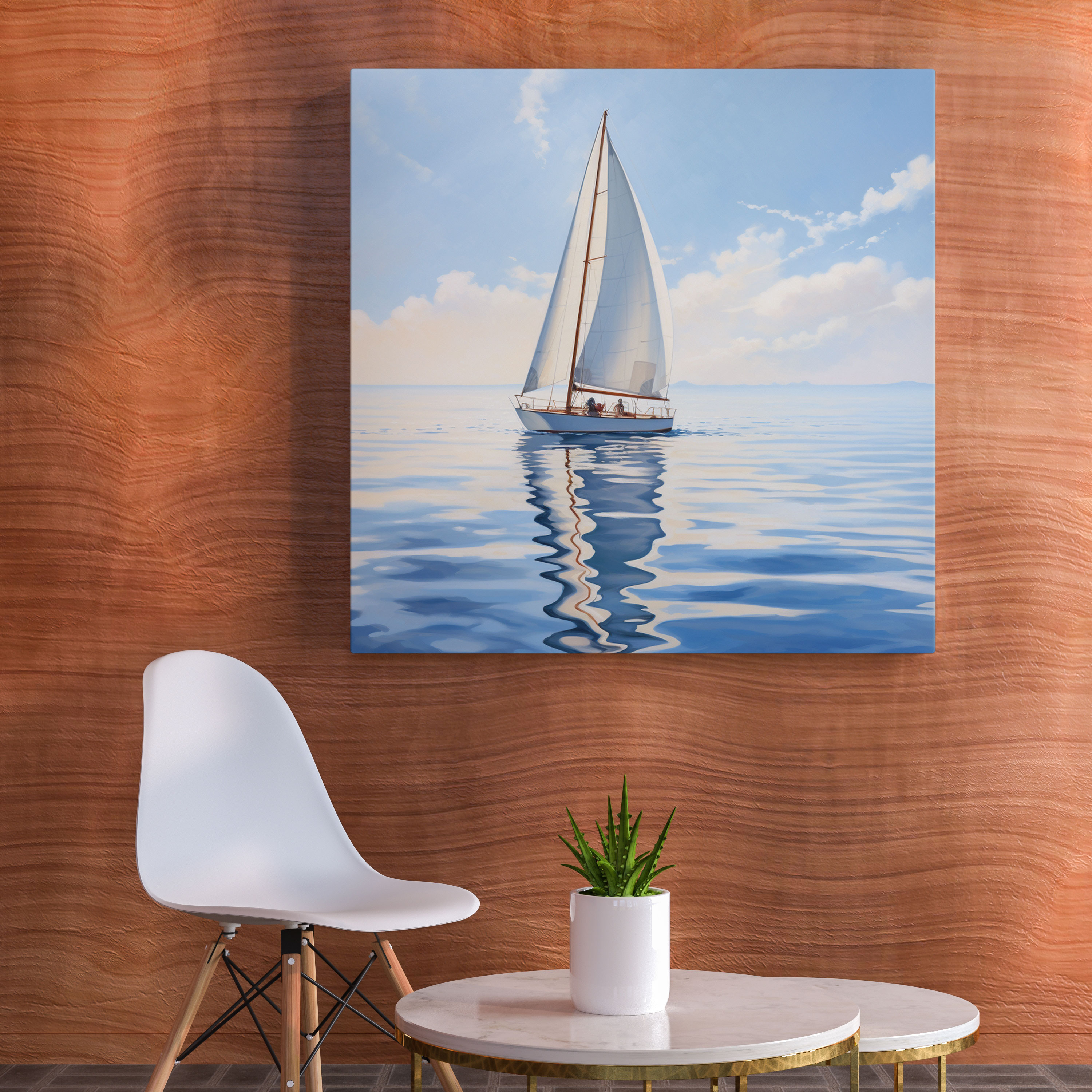 Sailboat Wall Art - Sailboat, Calm Ocean, Wall Decoration, Wall Art