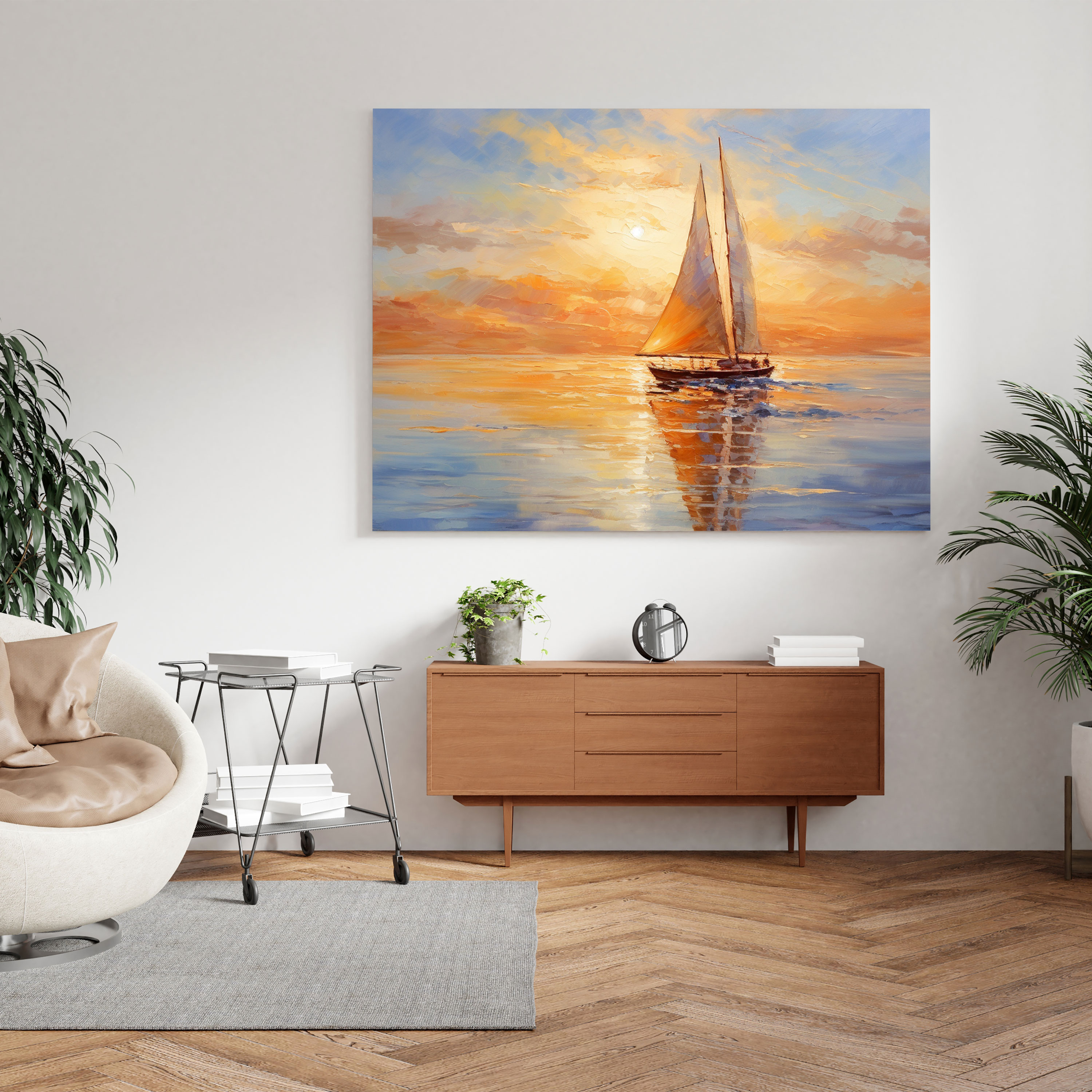 Sailboat Canvas Print - Sailboat, Wall Art, Maritime Theme, Wall Decoration