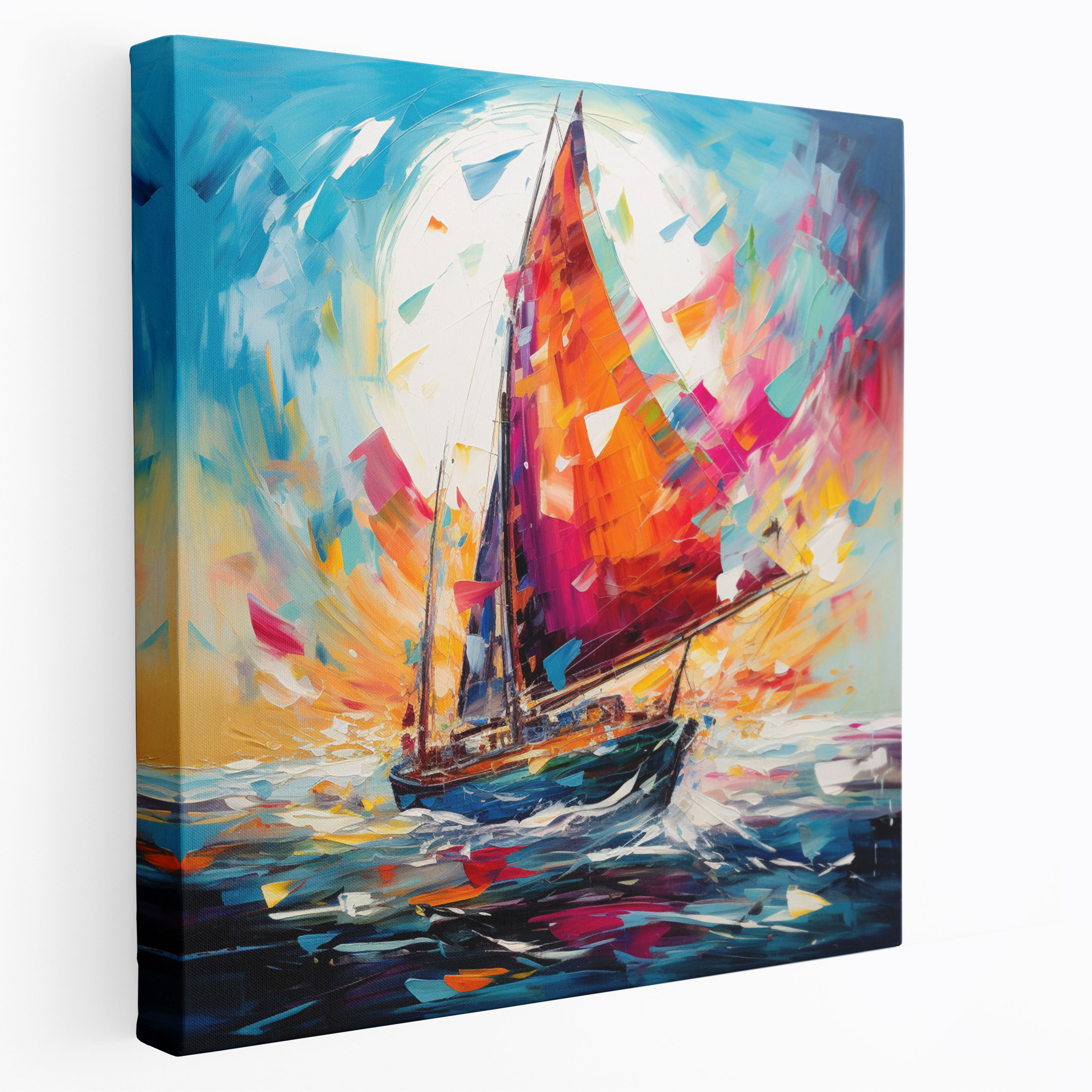 Sailboat Canvas Print - Abstract Adventure - Wall Art - Sailboat, Spirit Of Adventure, Canvas, Abstract Art