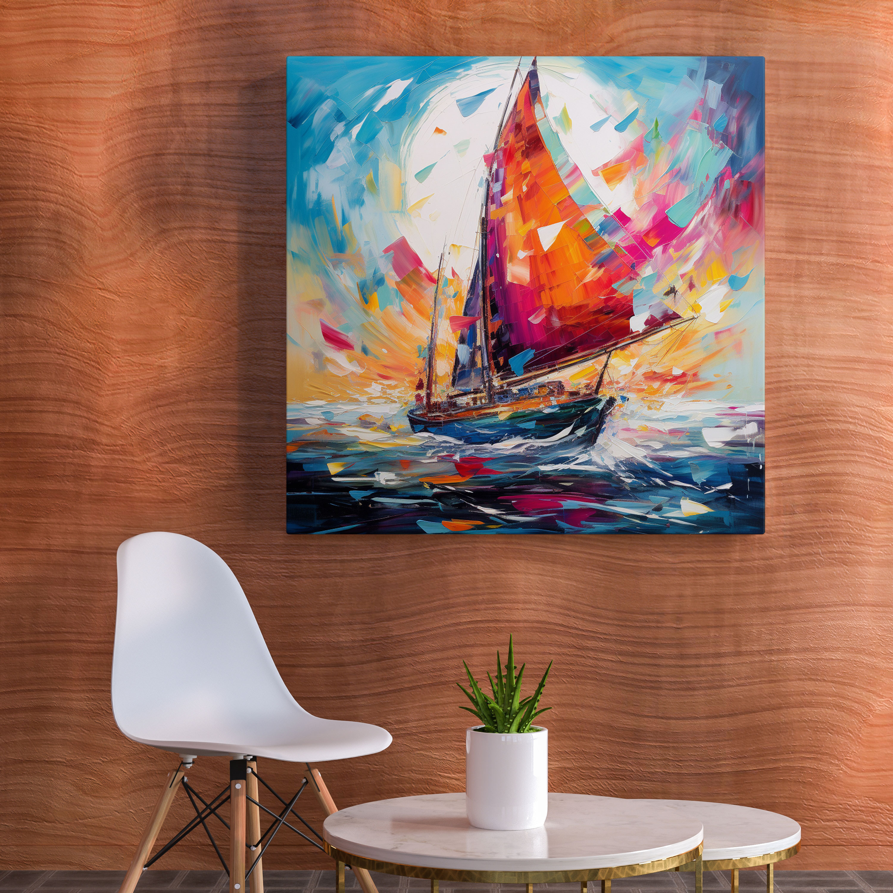 Sailboat Canvas Print - Abstract Adventure - Wall Art - Sailboat, Spirit Of Adventure, Canvas, Abstract Art