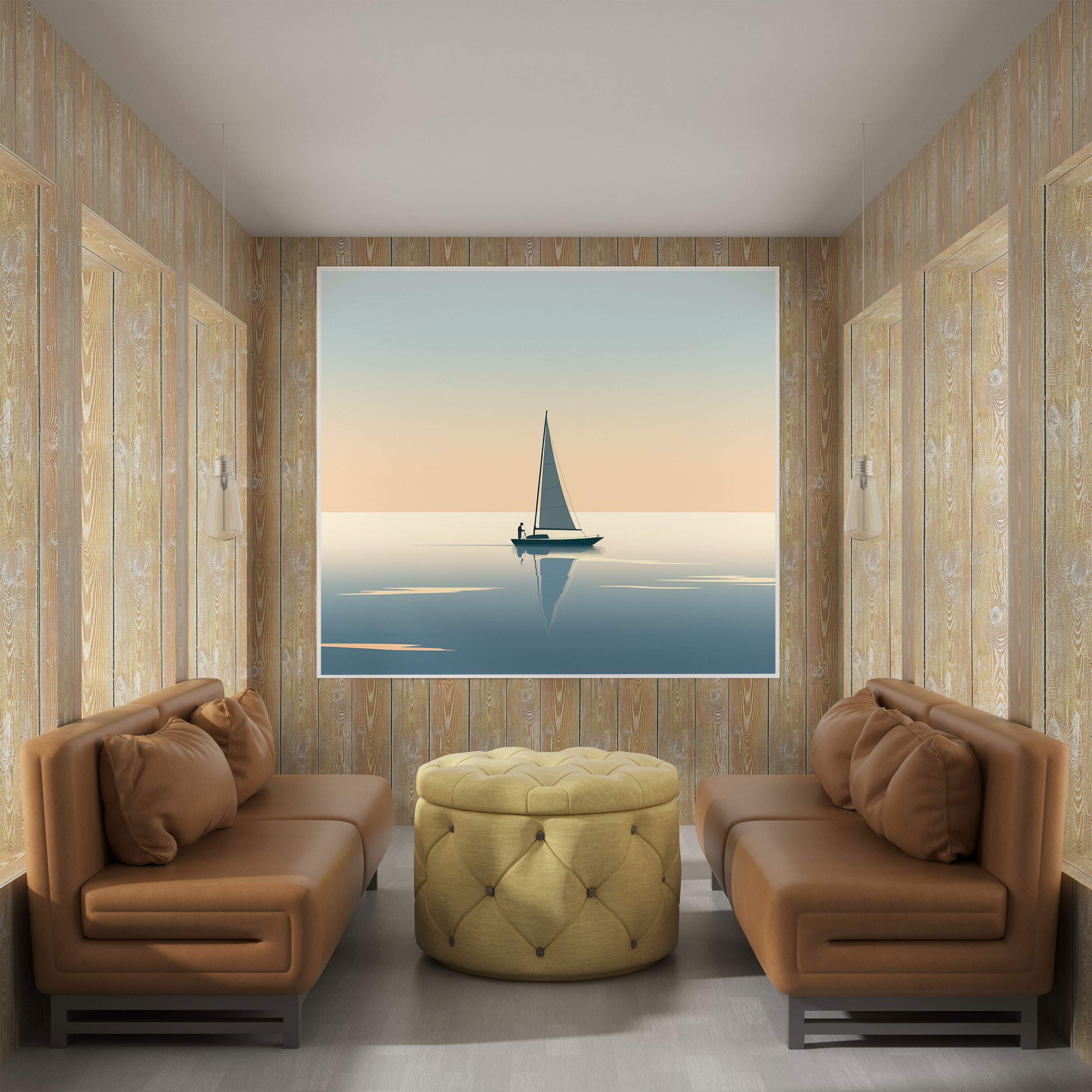 Sleek Sailboat Minimalist Canvas Print - Sailboat, Sailboat, Canvas Wall Art, Wall Decoration