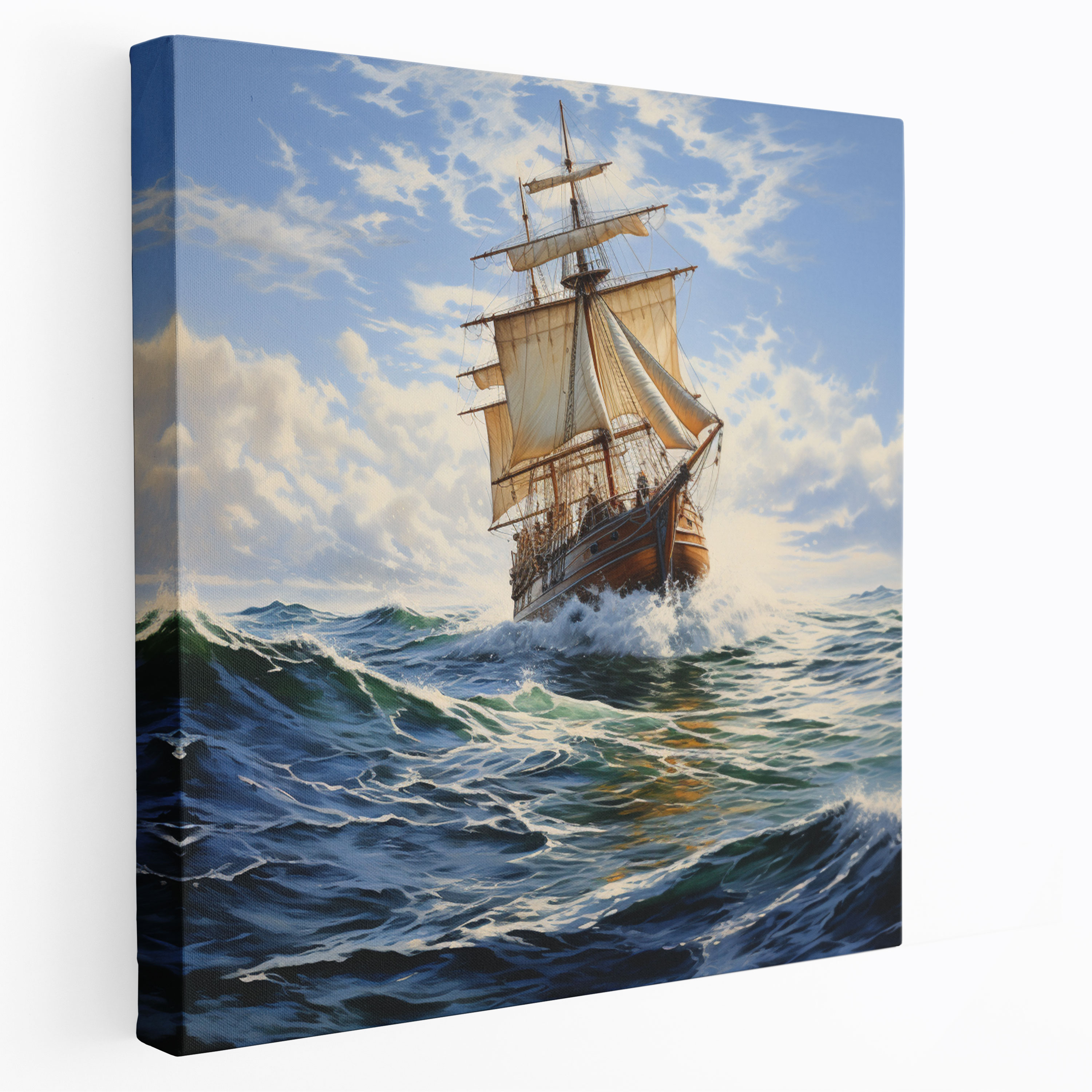 Realistic Seascape Sailboat Canvas Print - Sailboat, Wall Art, Canvas Print, Sailboat