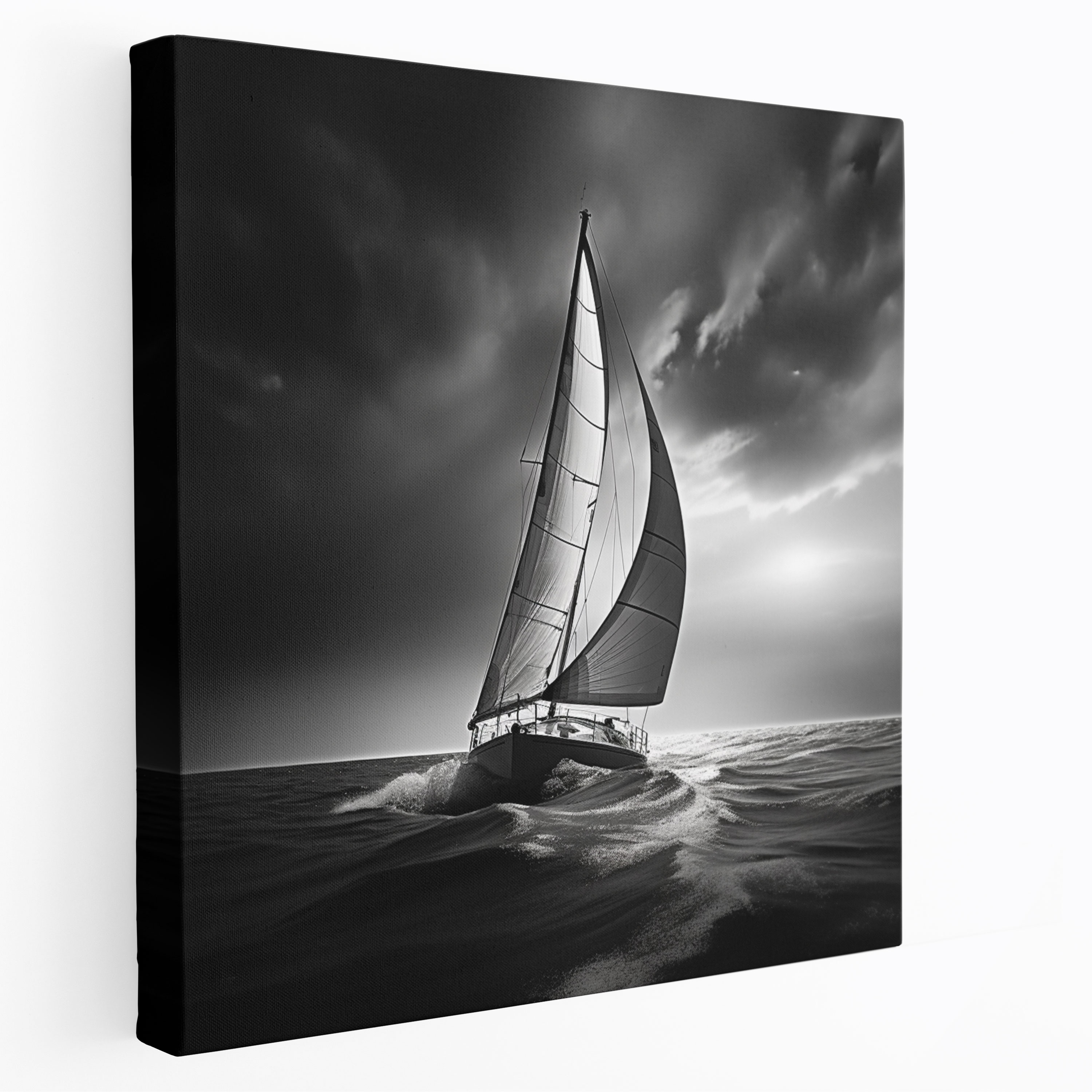 Timeless Sailboat Black And White Canvas Print - Sailboat, Sailboat, Home Decoration, Wall Art