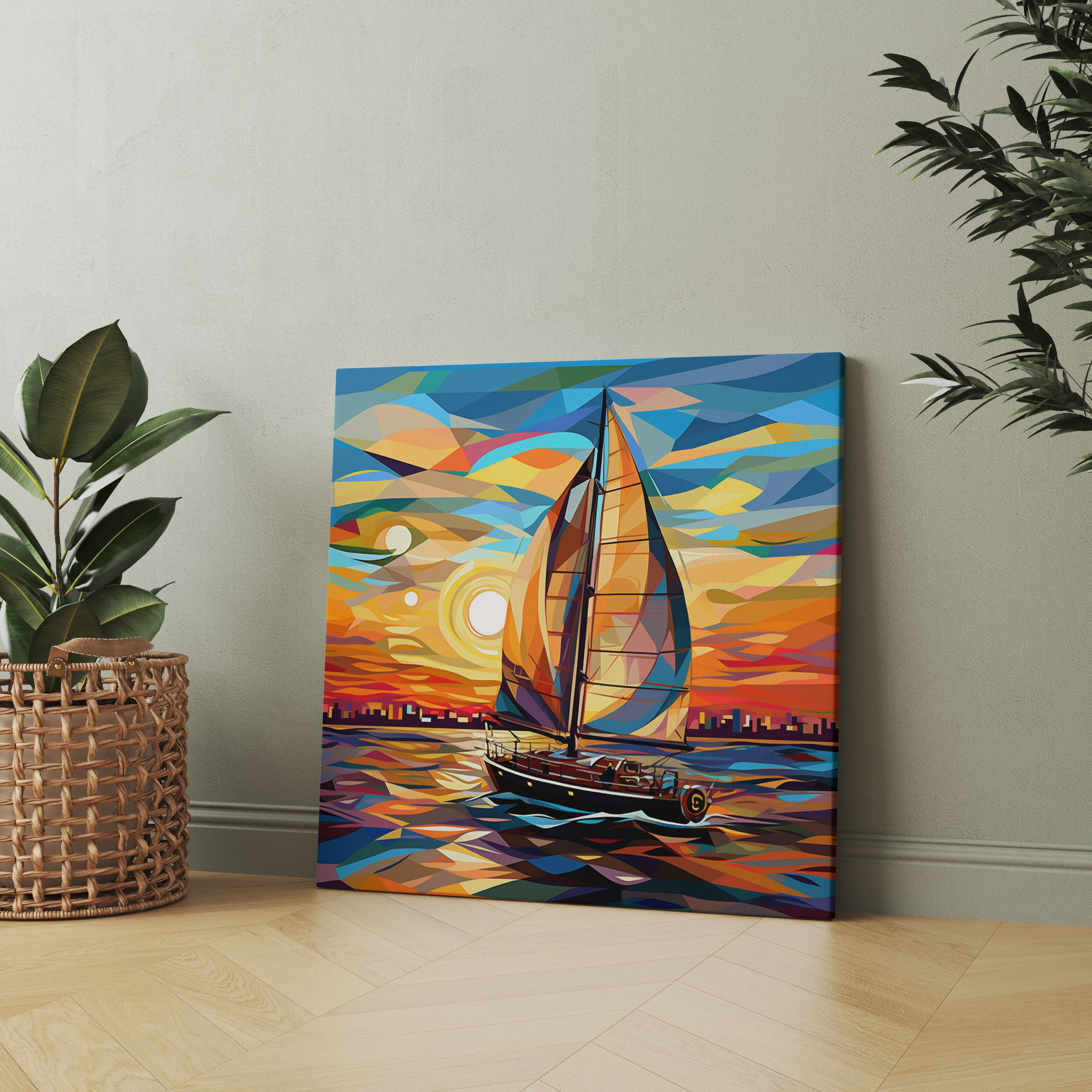 Colorful Pop Art Sailboat Wall Decoration - Sailboat, Canvas Wall Art, Wall Decoration, Home Decoration