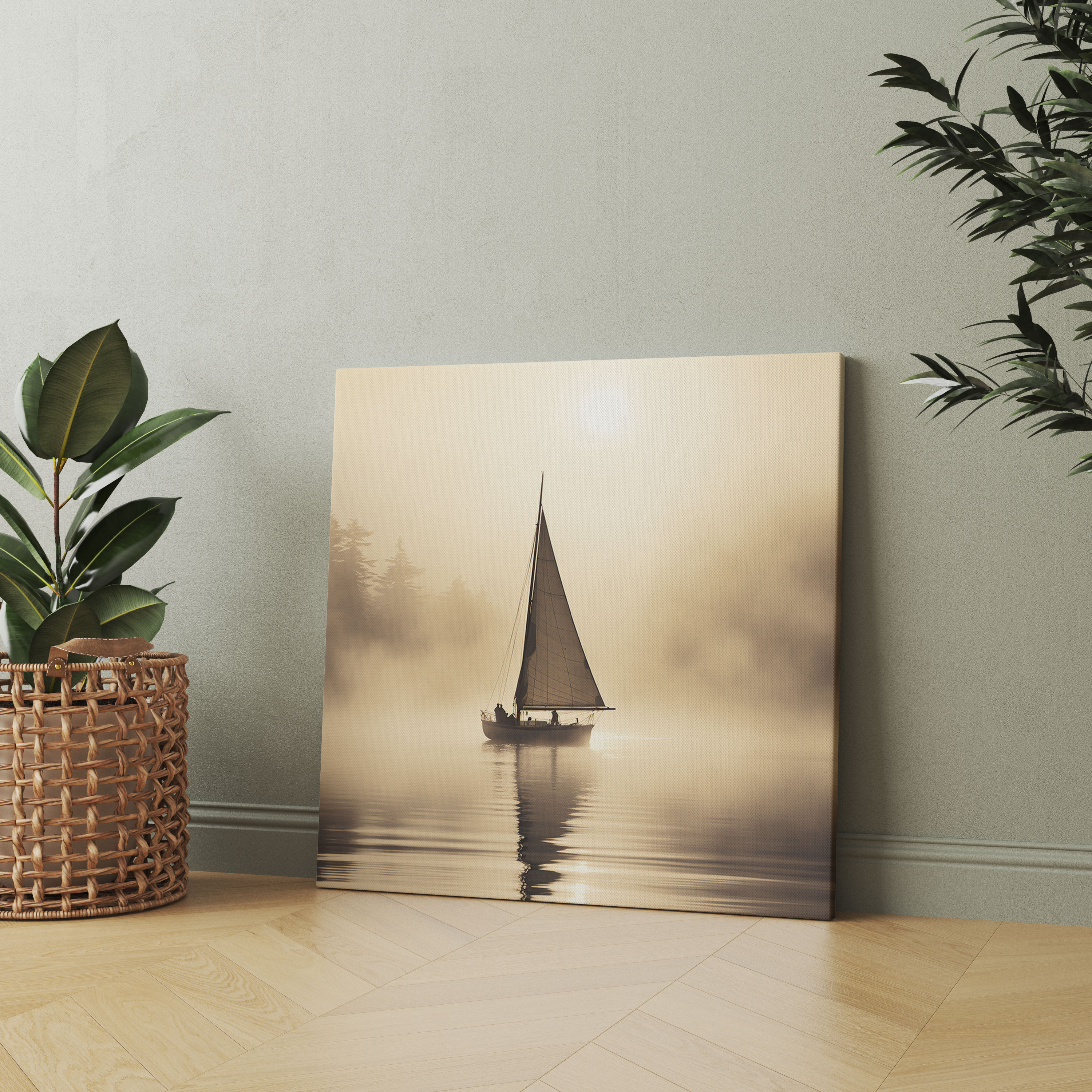 Sailboat Wall Decoration - Foggy Memories - Sailboat, Sailboat, Home Decoration, Canvas Wall Art