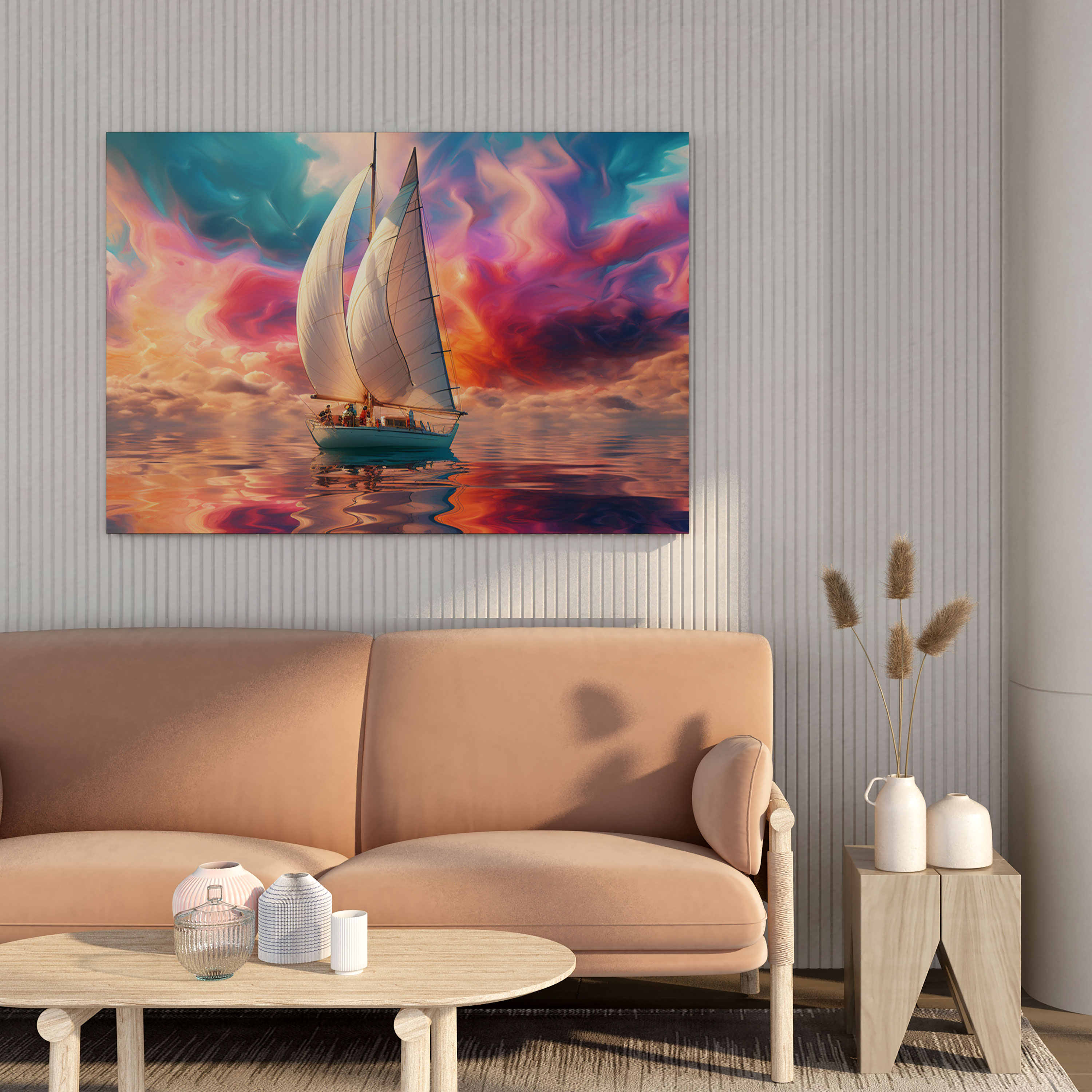Sailboat Canvas Print - Sky's Dream - Sailboat, Wall Decoration, Sailboat, Wall Art