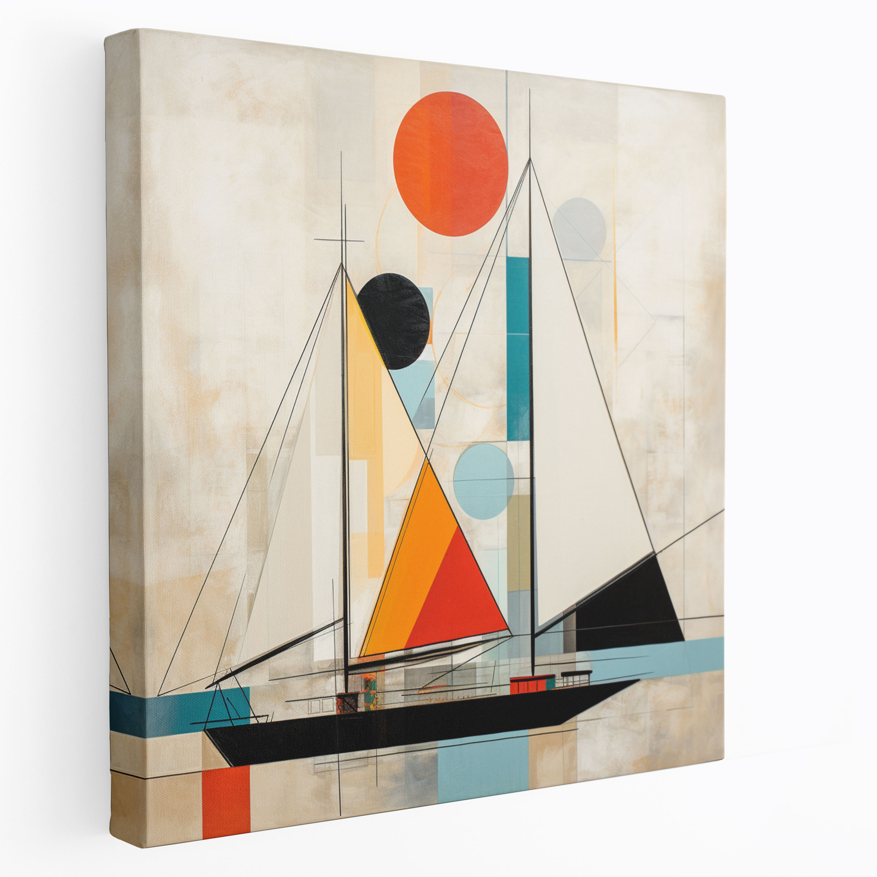 Sailboat Wall Art - Monochrome Majesty - Sailboat, Monochromatic, Canvas Wall Art, Illustration
