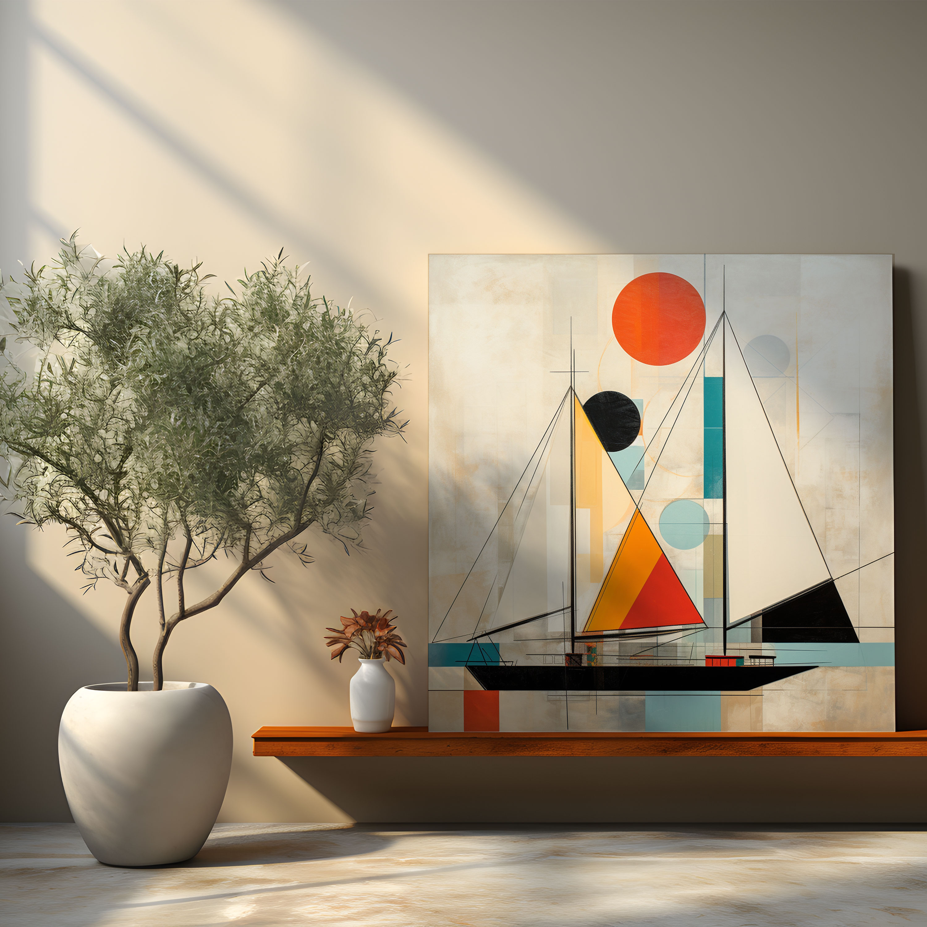 Sailboat Wall Art - Monochrome Majesty - Sailboat, Monochromatic, Canvas Wall Art, Illustration