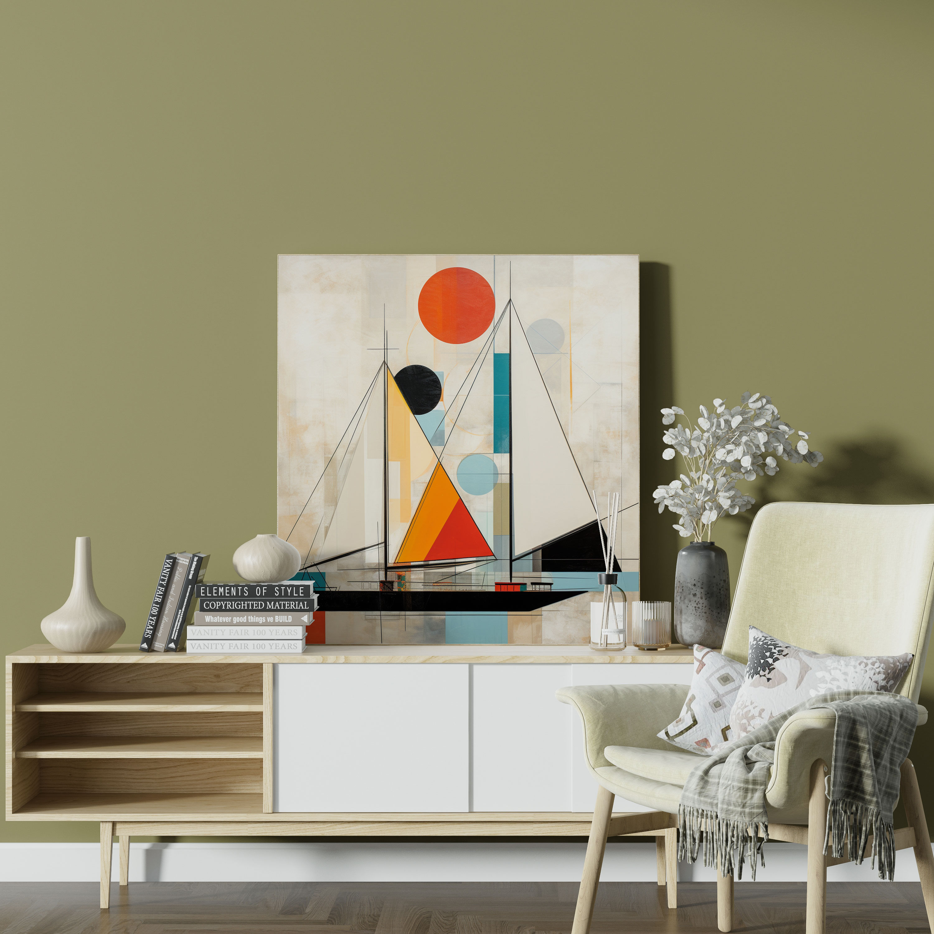Sailboat Wall Art - Monochrome Majesty - Sailboat, Monochromatic, Canvas Wall Art, Illustration