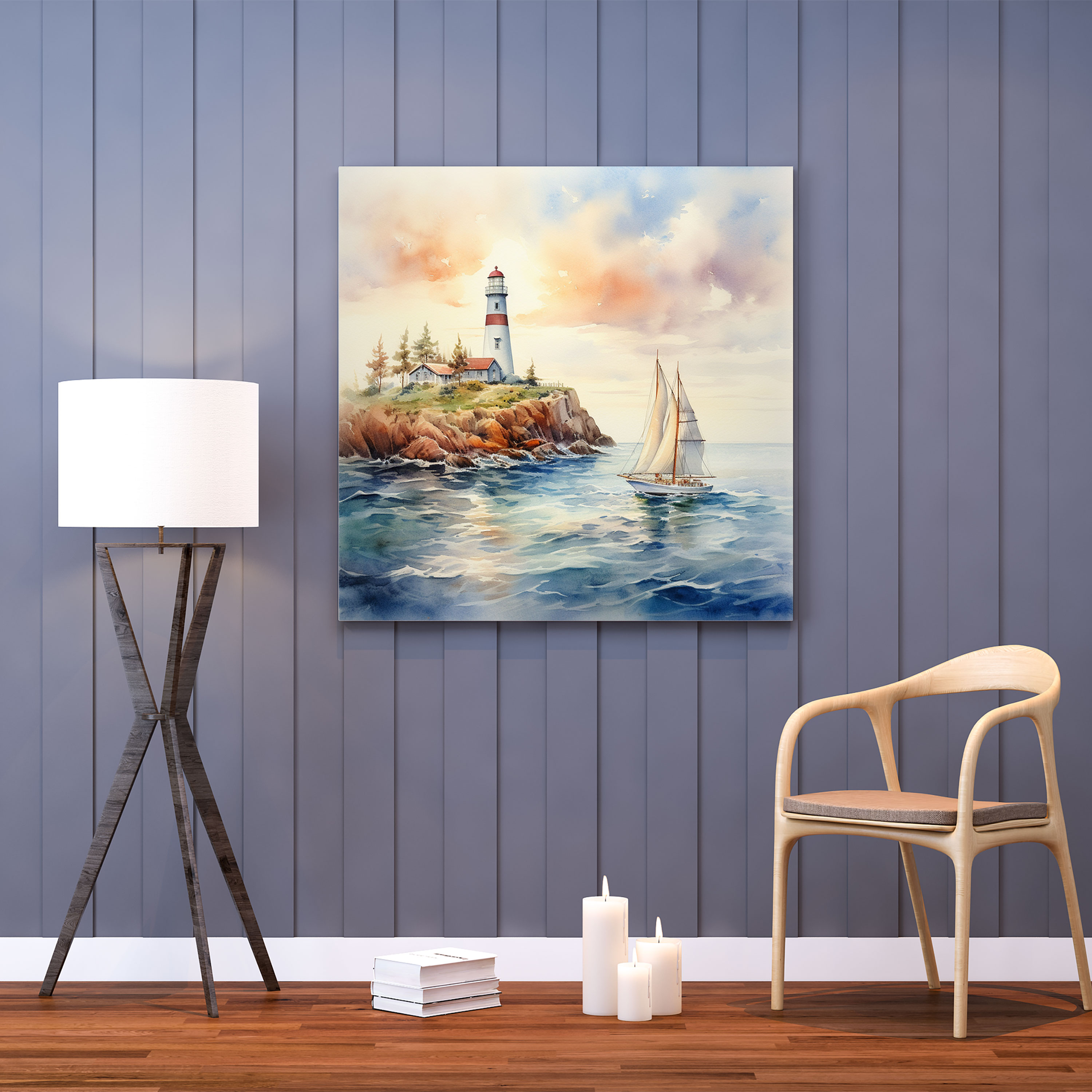 Sailboat Canvas Print - Coastal Serenity - Sailboat, Canvas Print, Sailboat, Home Decoration