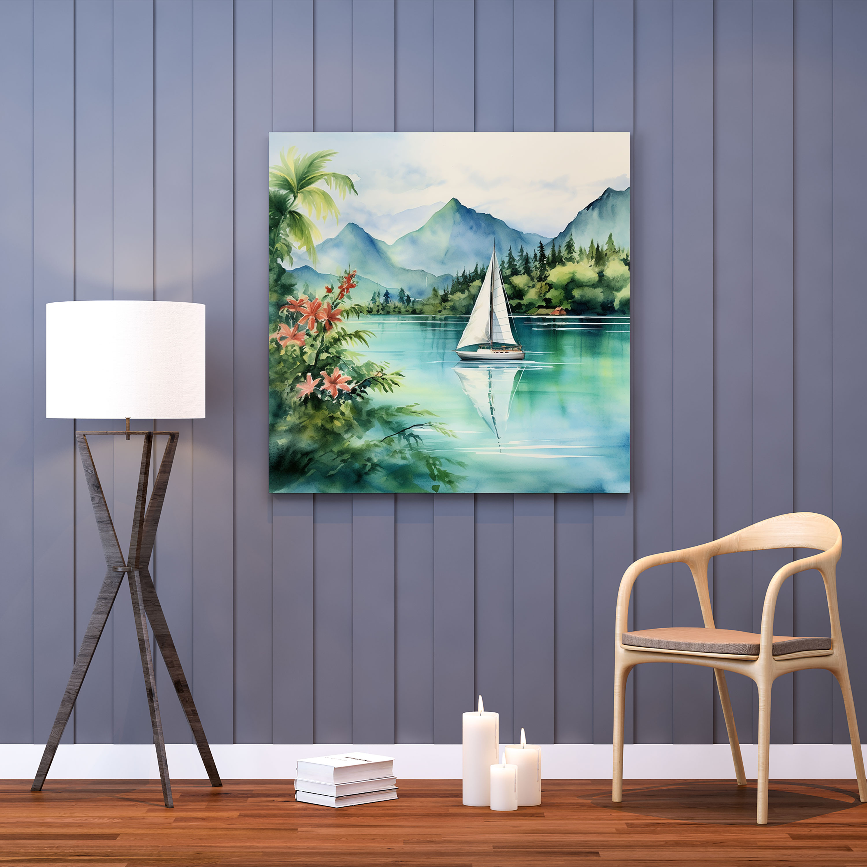 Sailboat Canvas Print - Tranquil Waters - Sailboat, Canvas Print, Home Decoration, Wall Art