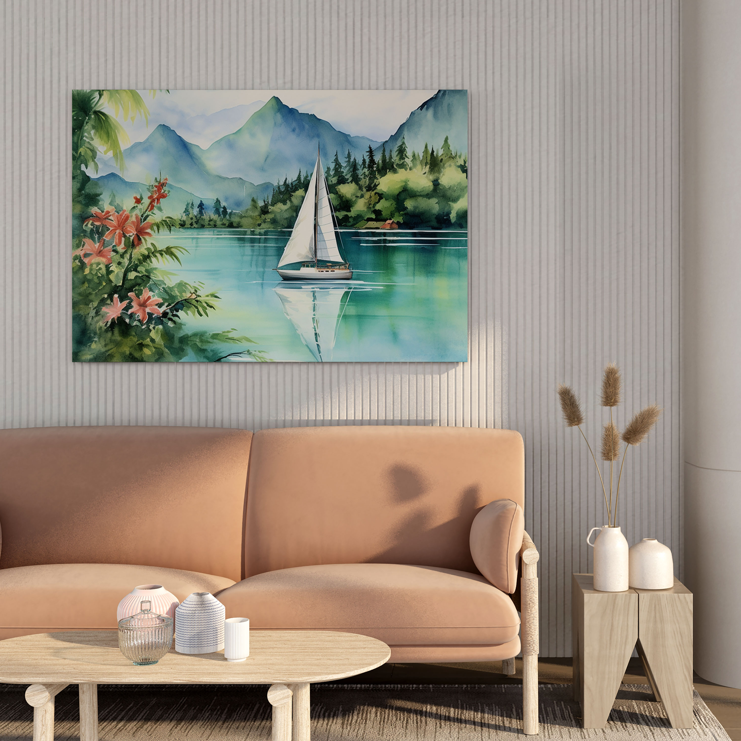 Sailboat Canvas Print - Tranquil Waters - Sailboat, Canvas Print, Home Decoration, Wall Art