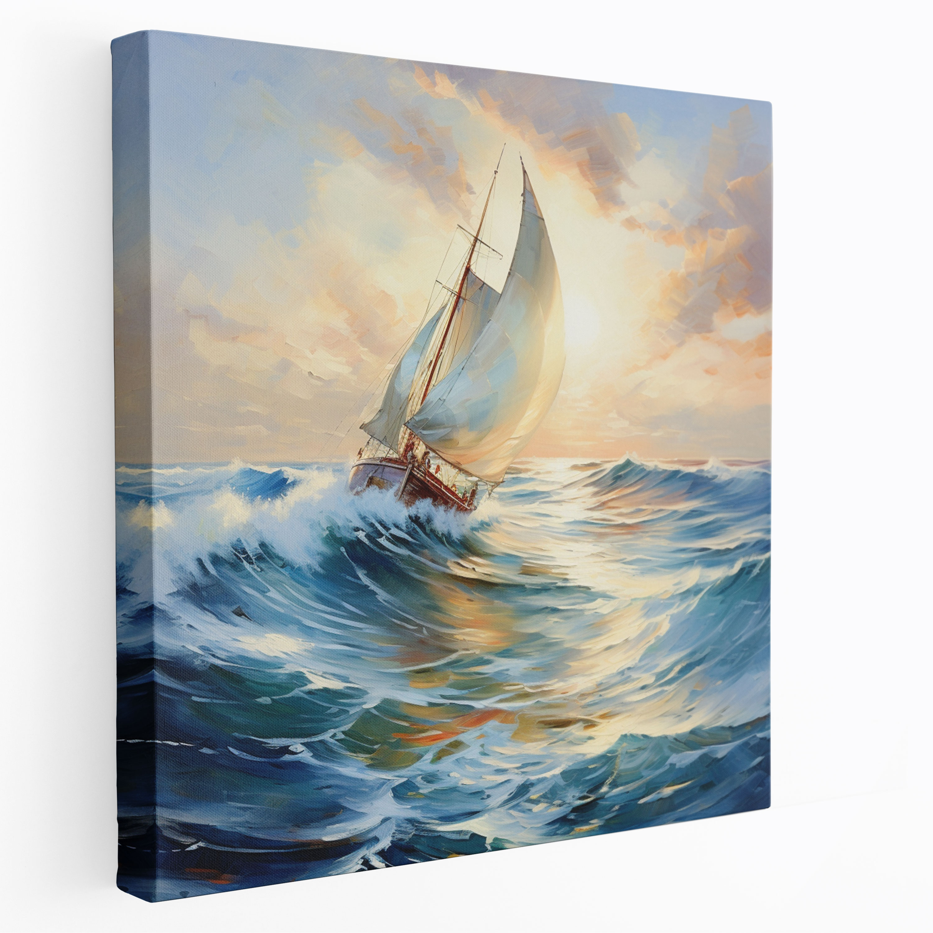Sailboat Wall Art - Dynamic Seascape - Sailboat, Wall Art, Sailboat, Impressionistic