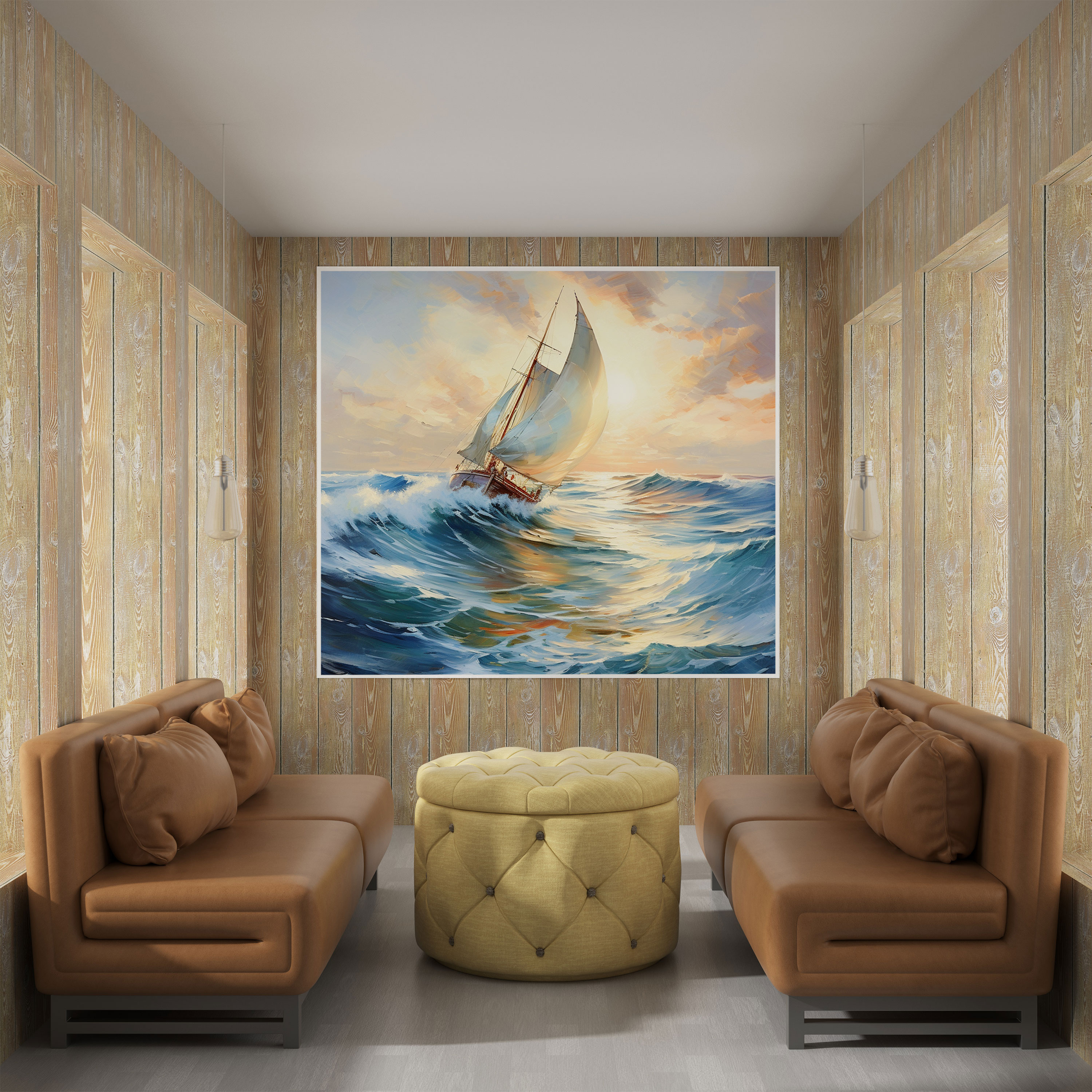 Sailboat Wall Art - Dynamic Seascape - Sailboat, Wall Art, Sailboat, Impressionistic