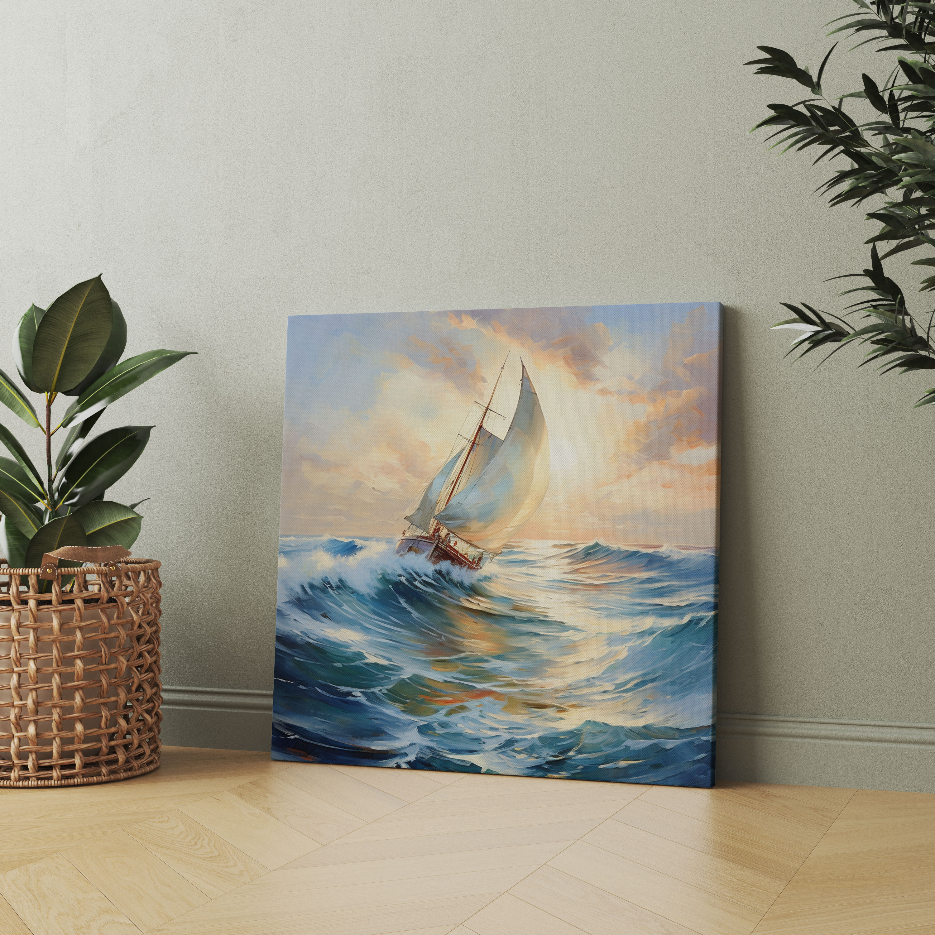 Sailboat Wall Art - Dynamic Seascape - Sailboat, Wall Art, Sailboat, Impressionistic