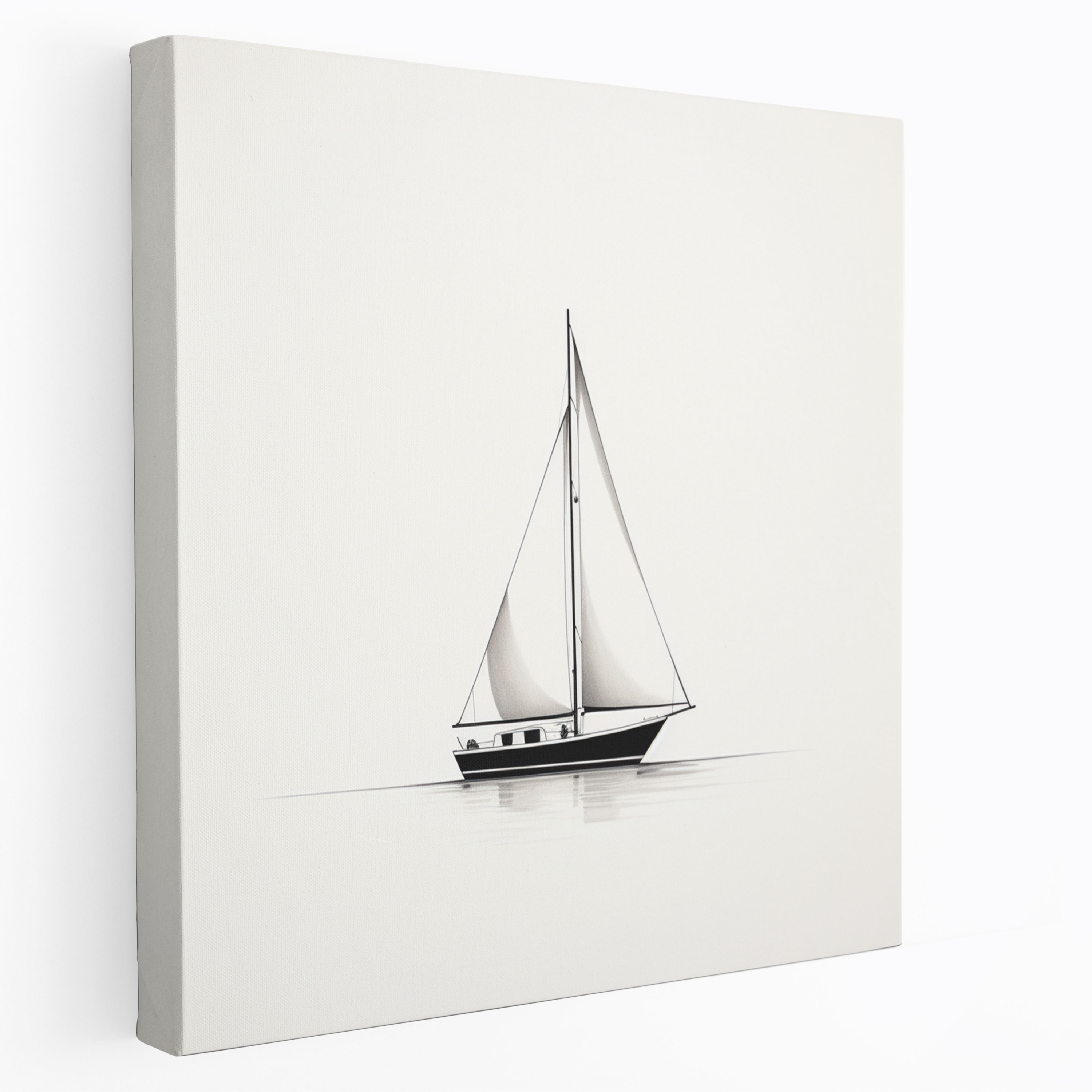 Sailboat Wall Art - Simple Elegance - Sailboat, Minimalistic, Canvas Print, Home Decoration