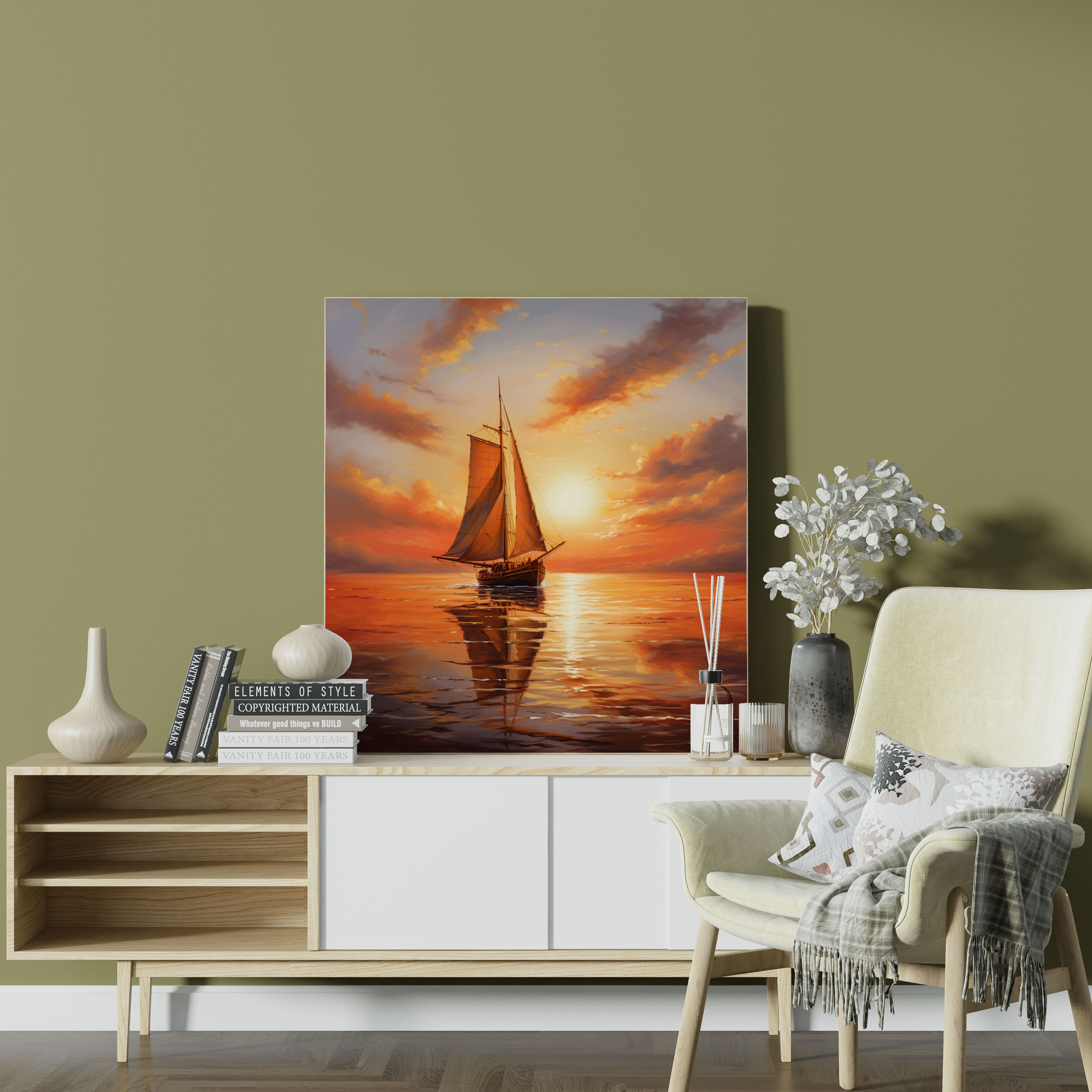 Sailboat Wall Art - Golden Dreams - Sailboat, Sailboat, Wall Decoration, Dreamy