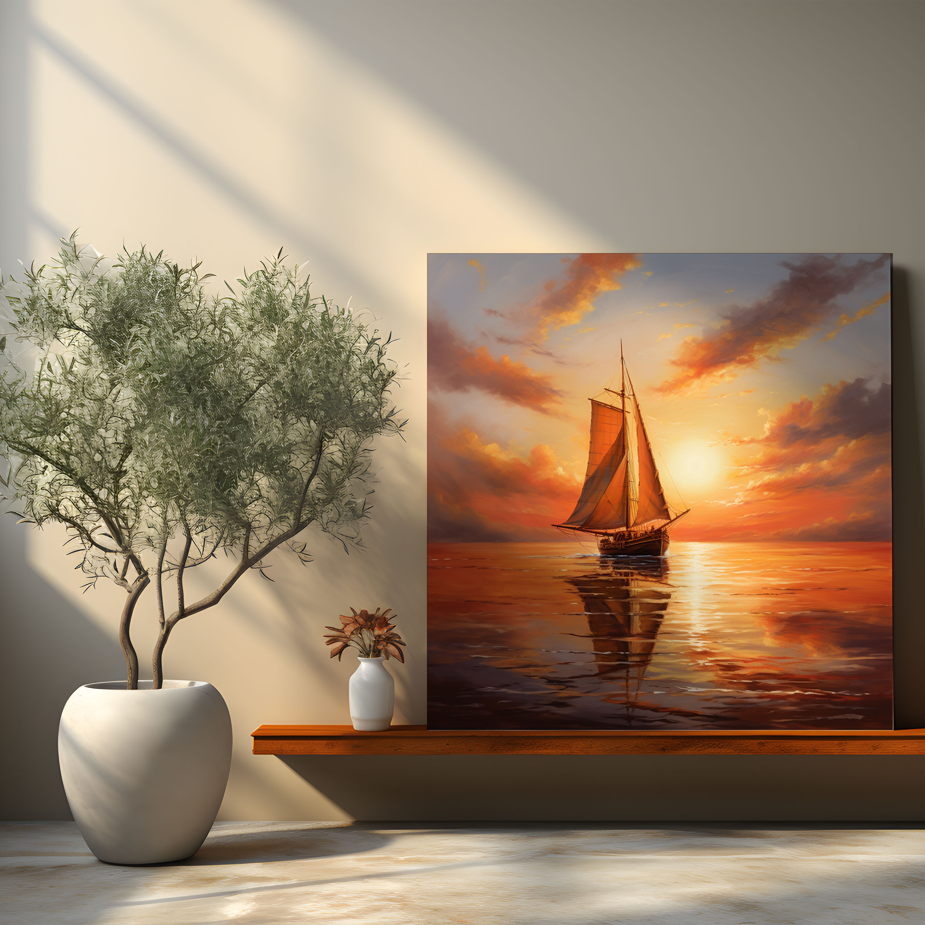 Sailboat Wall Art - Golden Dreams - Sailboat, Sailboat, Wall Decoration, Dreamy