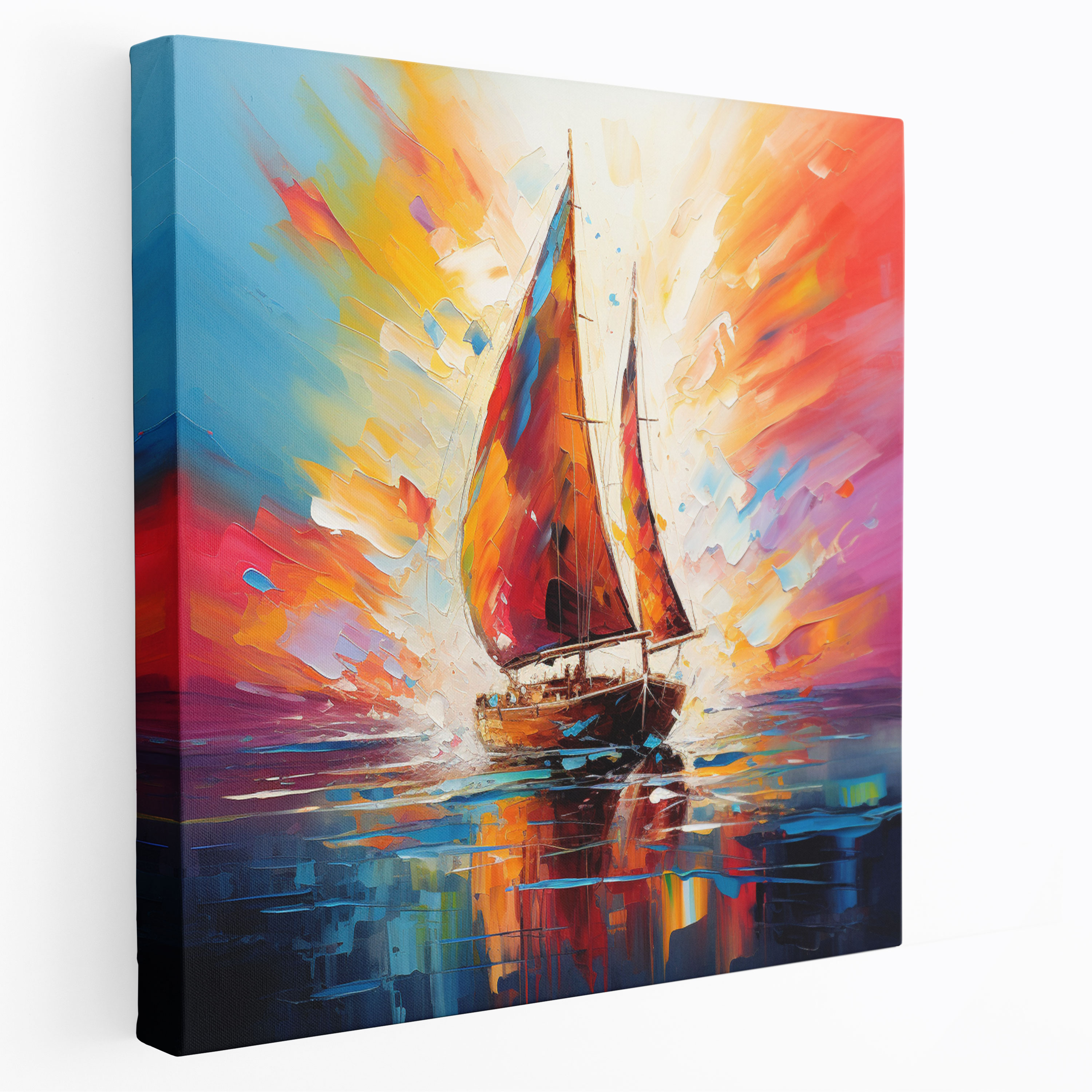 Sailboat Wall Art - Abstract Energy - Sailboat, Canvas, Abstract Artwork, Creative Energy