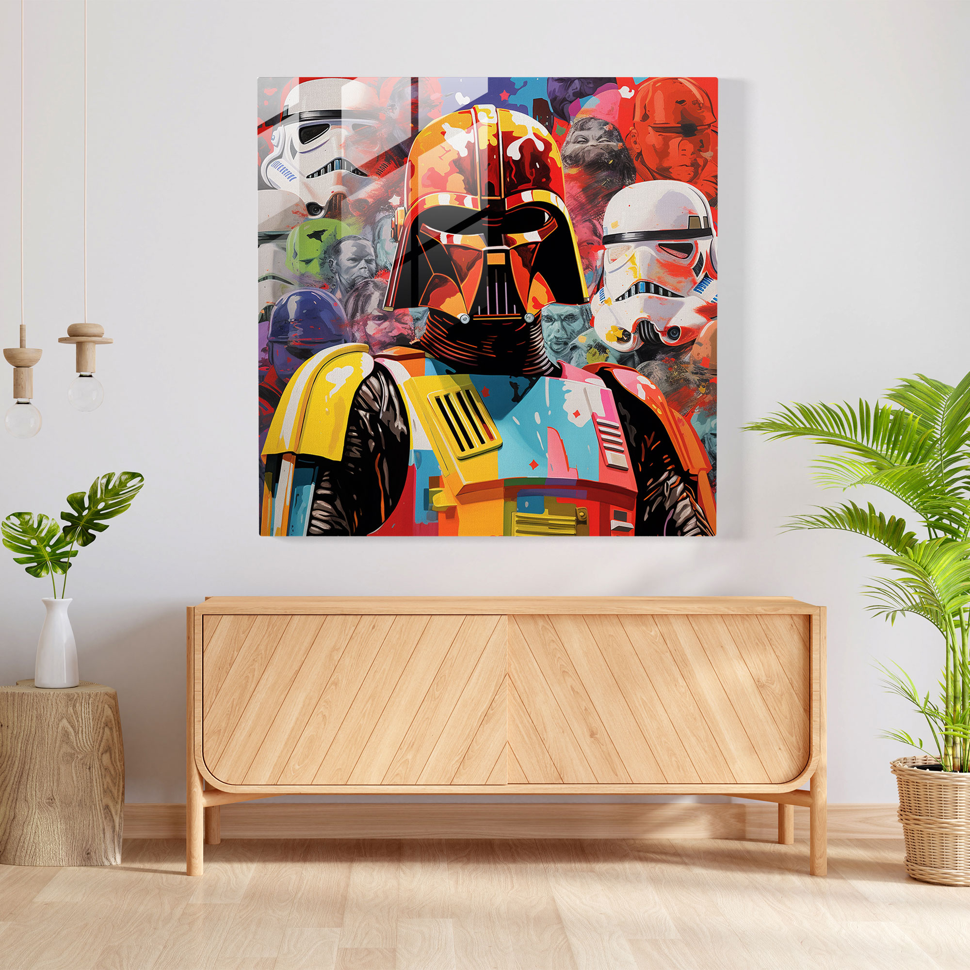 Star Wars Pop Art Collage Glass Print - Star Wars, Star Wars, Modern Art, Wall Decoration