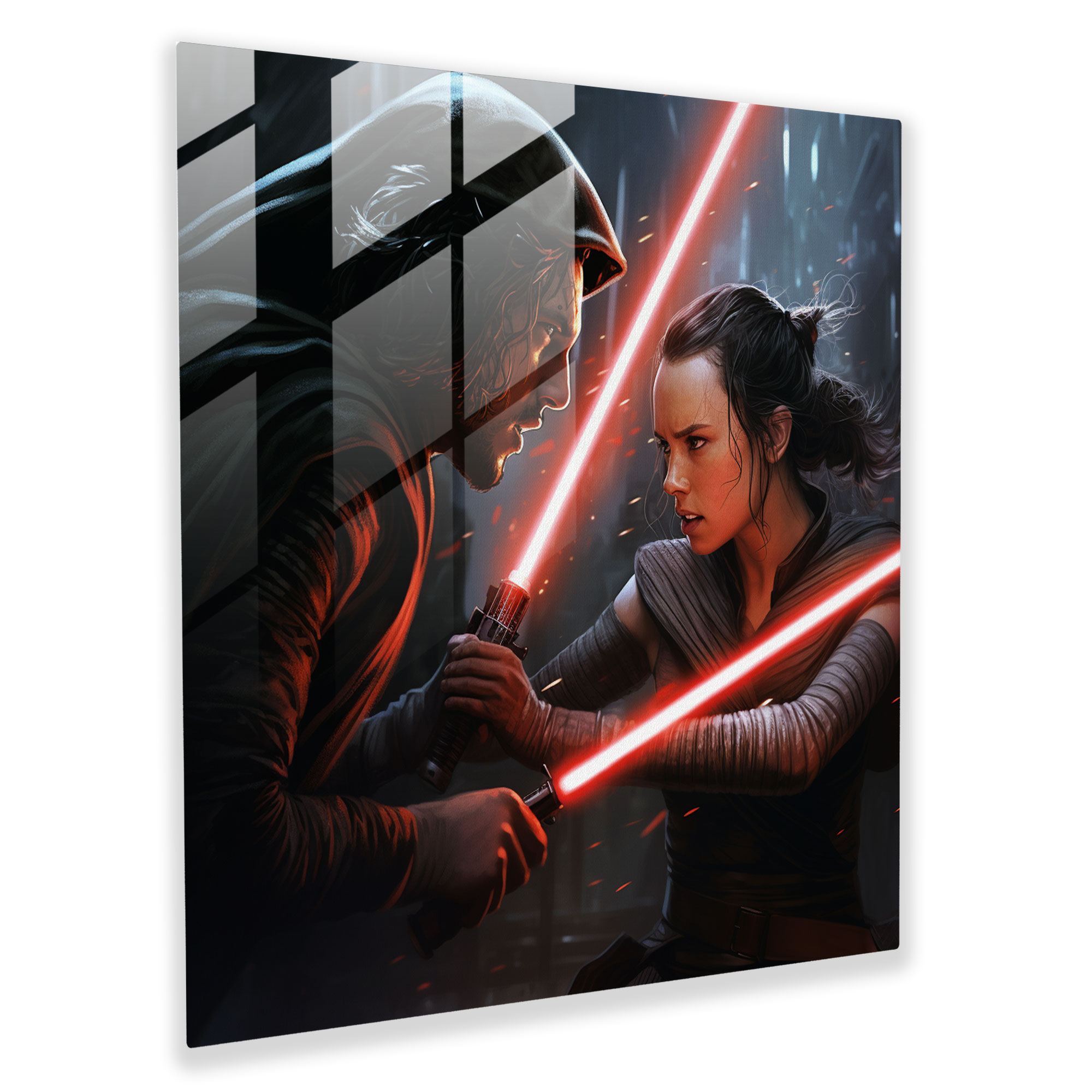 Star Wars Lightsaber Duel Glass Print - Star Wars, Glass Wall Art, Glass Art, Star Wars