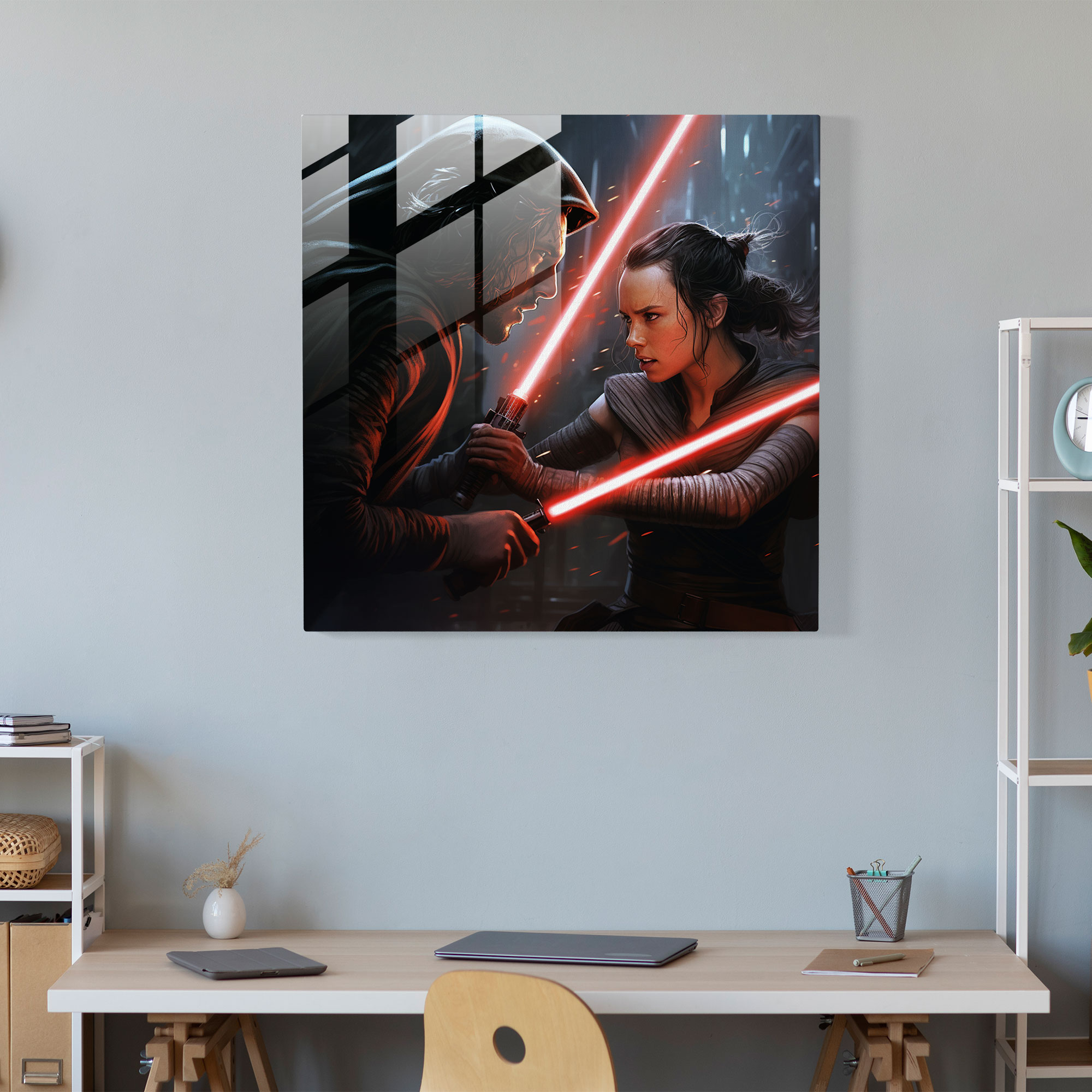 Star Wars Lightsaber Duel Glass Print - Star Wars, Glass Wall Art, Glass Art, Star Wars