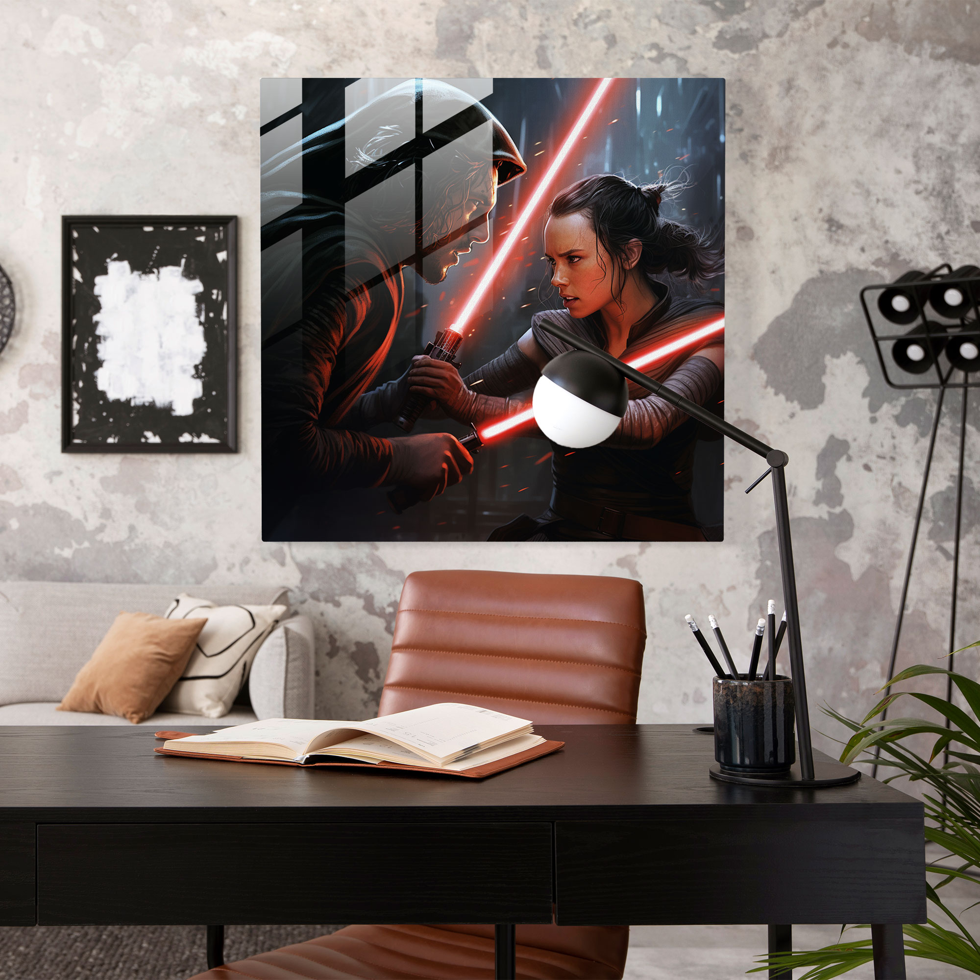 Star Wars Lightsaber Duel Glass Print - Star Wars, Glass Wall Art, Glass Art, Star Wars