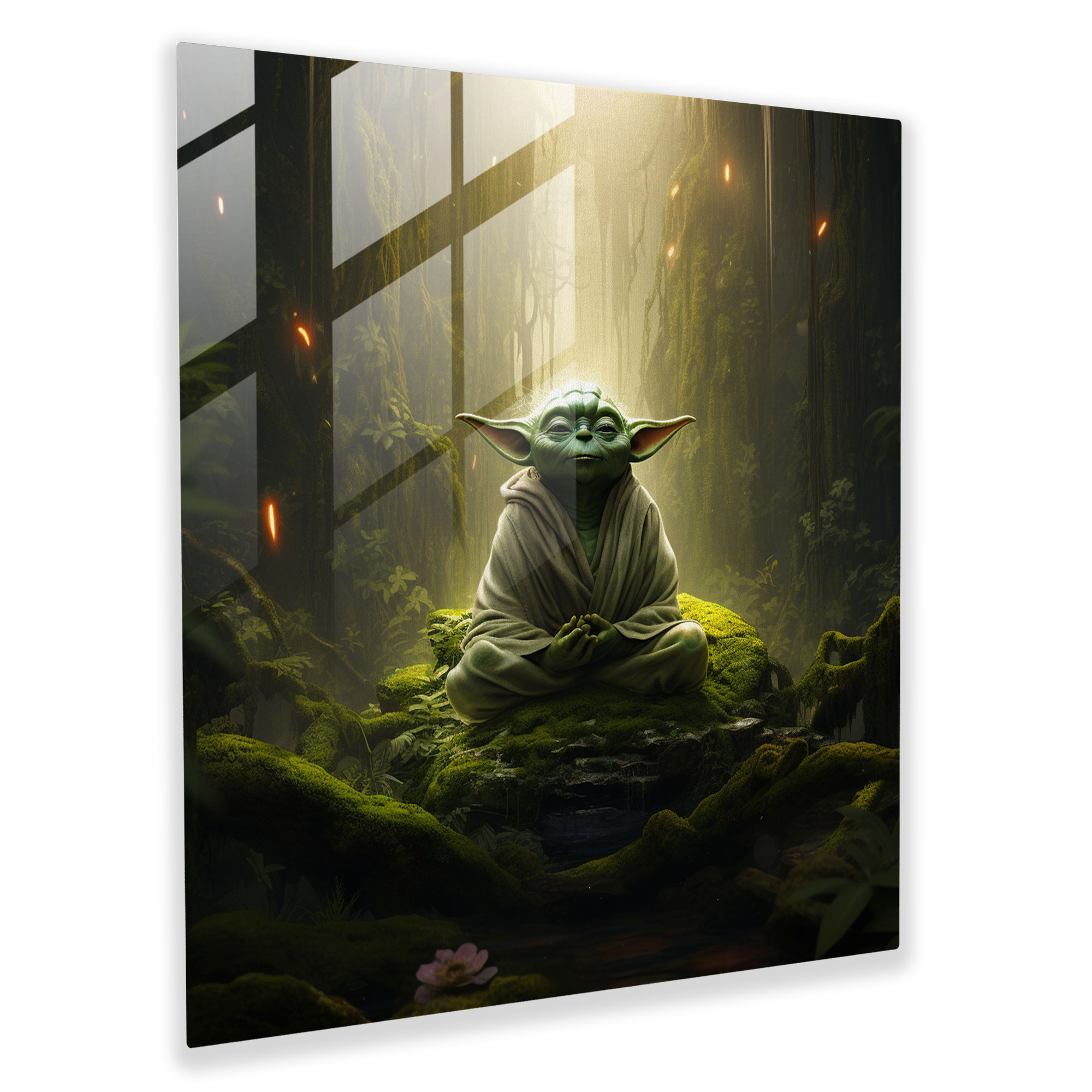 Star Wars Yoda Glass Print - Star Wars, Glass Wall Art, Home Decoration, Glass Print