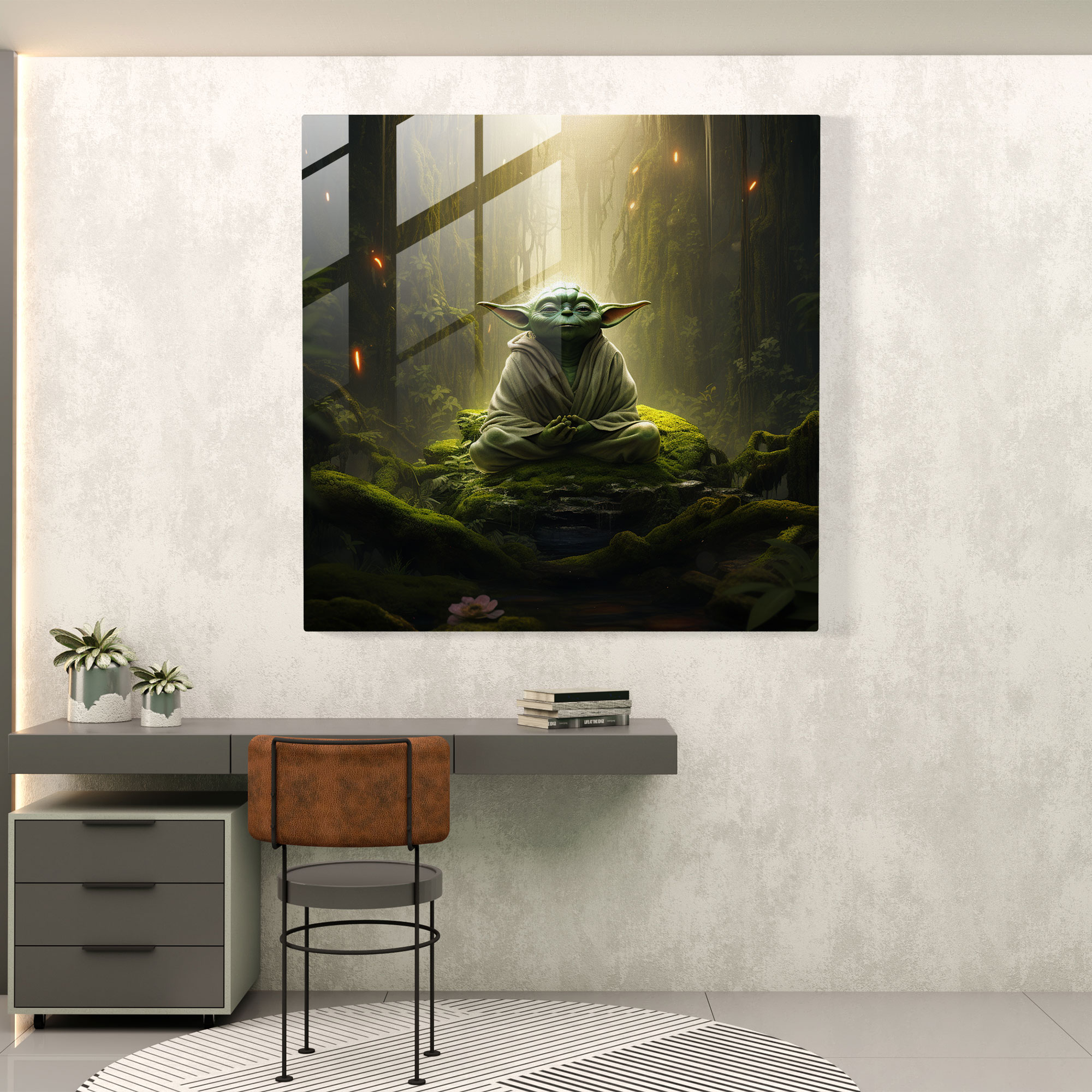Star Wars Yoda Glass Print - Star Wars, Glass Wall Art, Home Decoration, Glass Print
