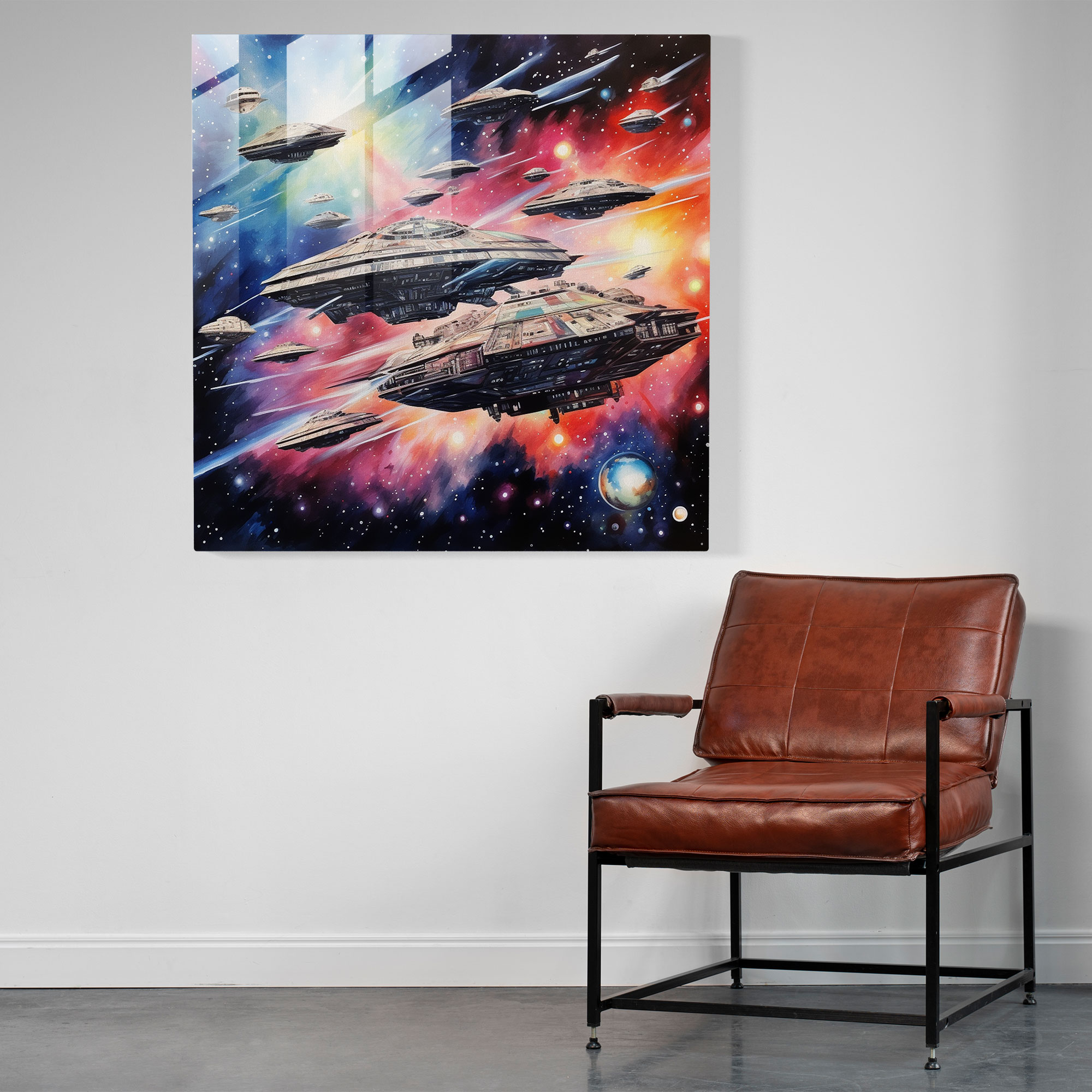 Star Wars Watercolor Glass Print - Star Wars, Home Decoration, Abstract Watercolor, Glass Print