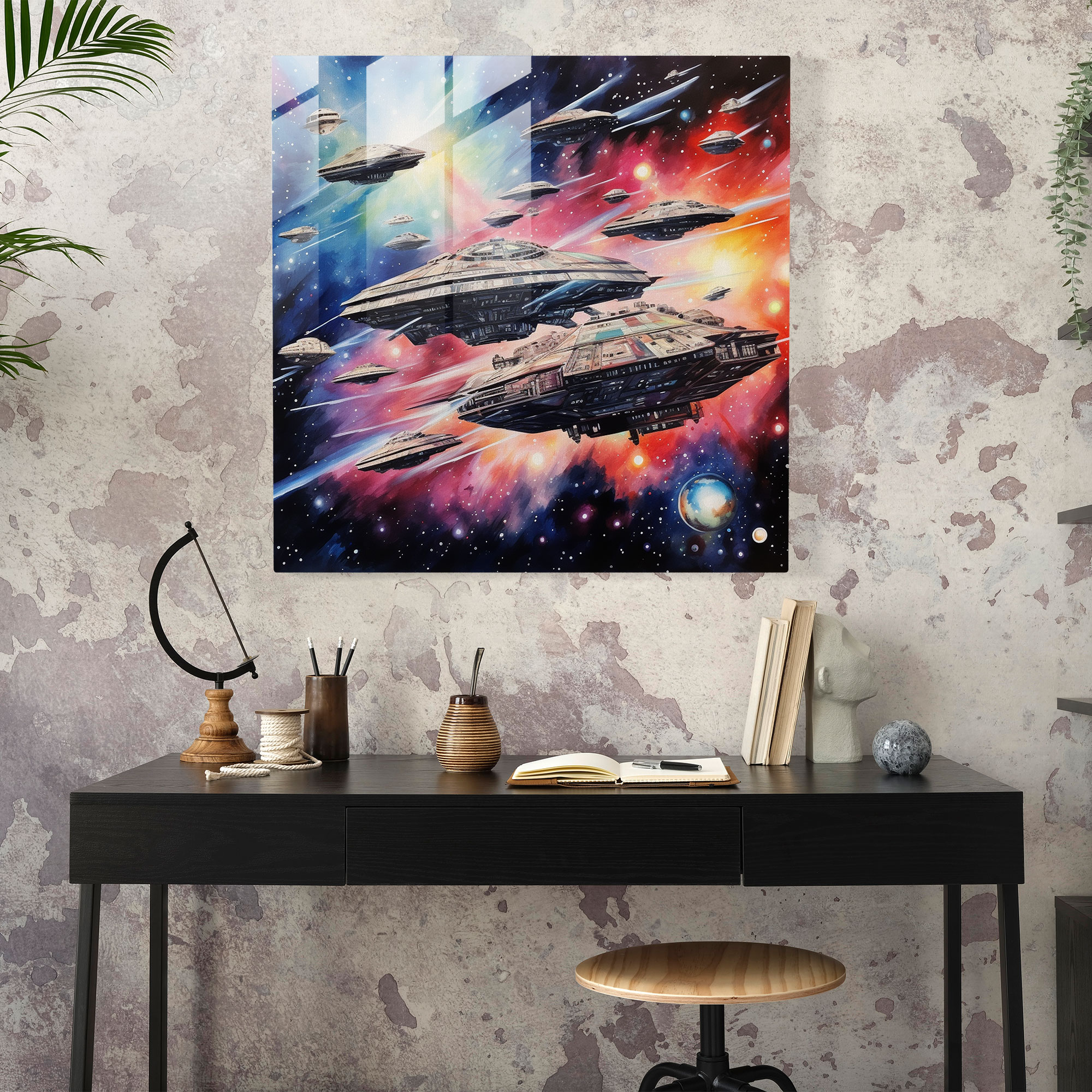 Star Wars Watercolor Glass Print - Star Wars, Home Decoration, Abstract Watercolor, Glass Print