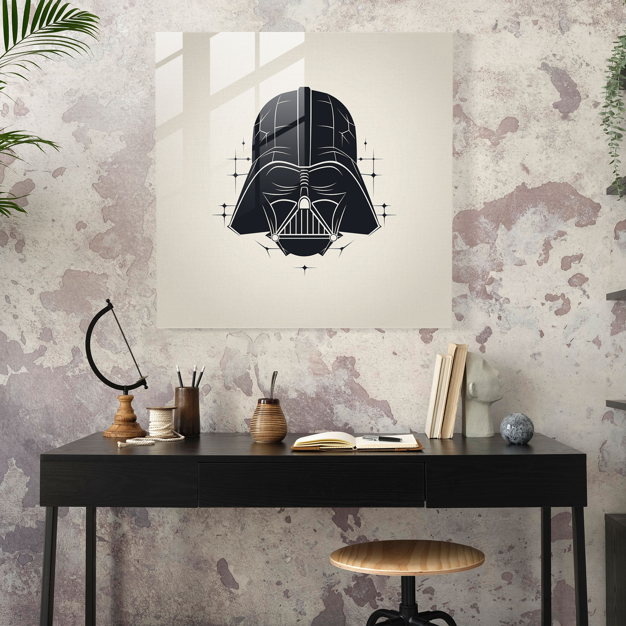 Star Wars Minimalist Glass Print - Star Wars, Wall Decoration, Minimalist, Darth Vader