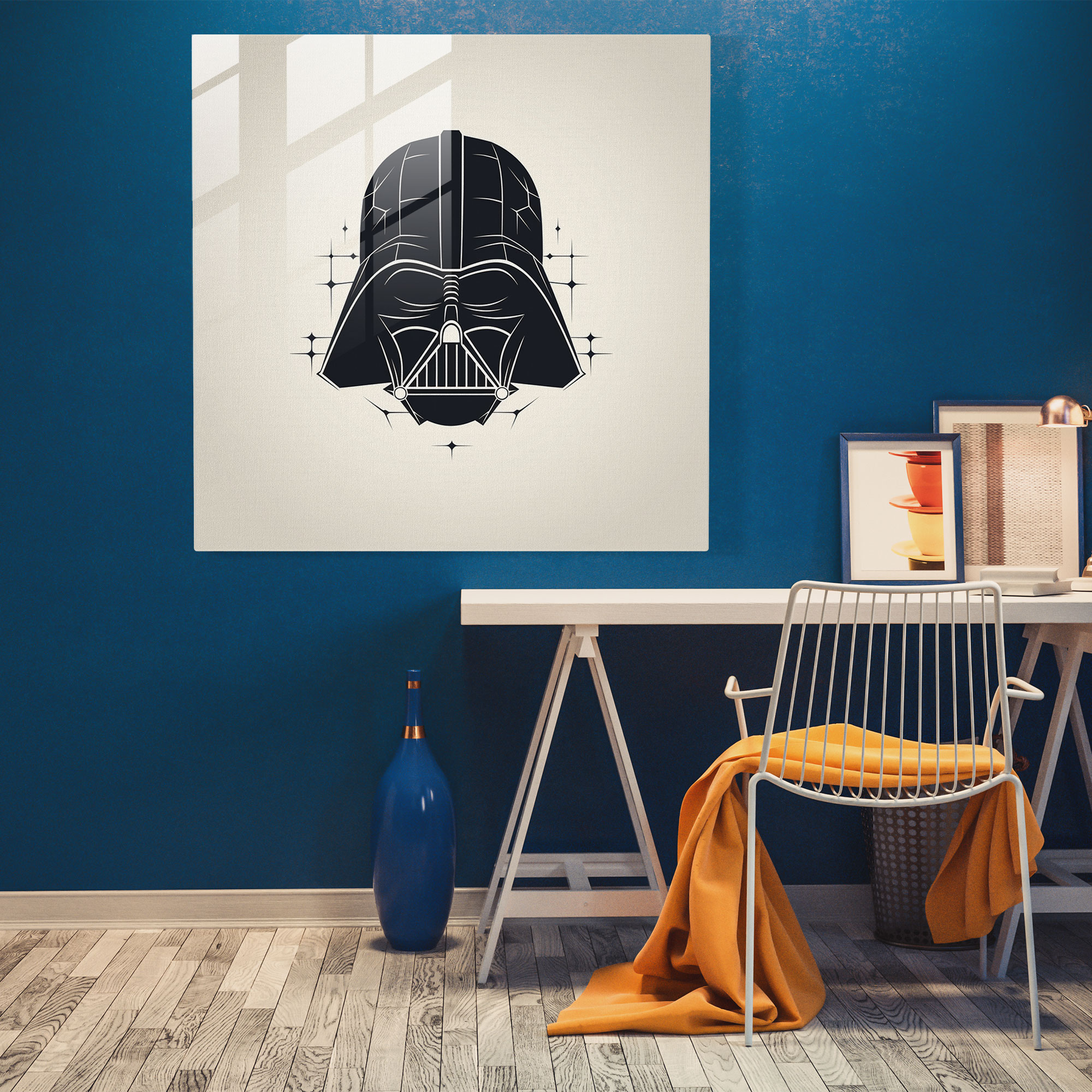 Star Wars Minimalist Glass Print - Star Wars, Wall Decoration, Minimalist, Darth Vader
