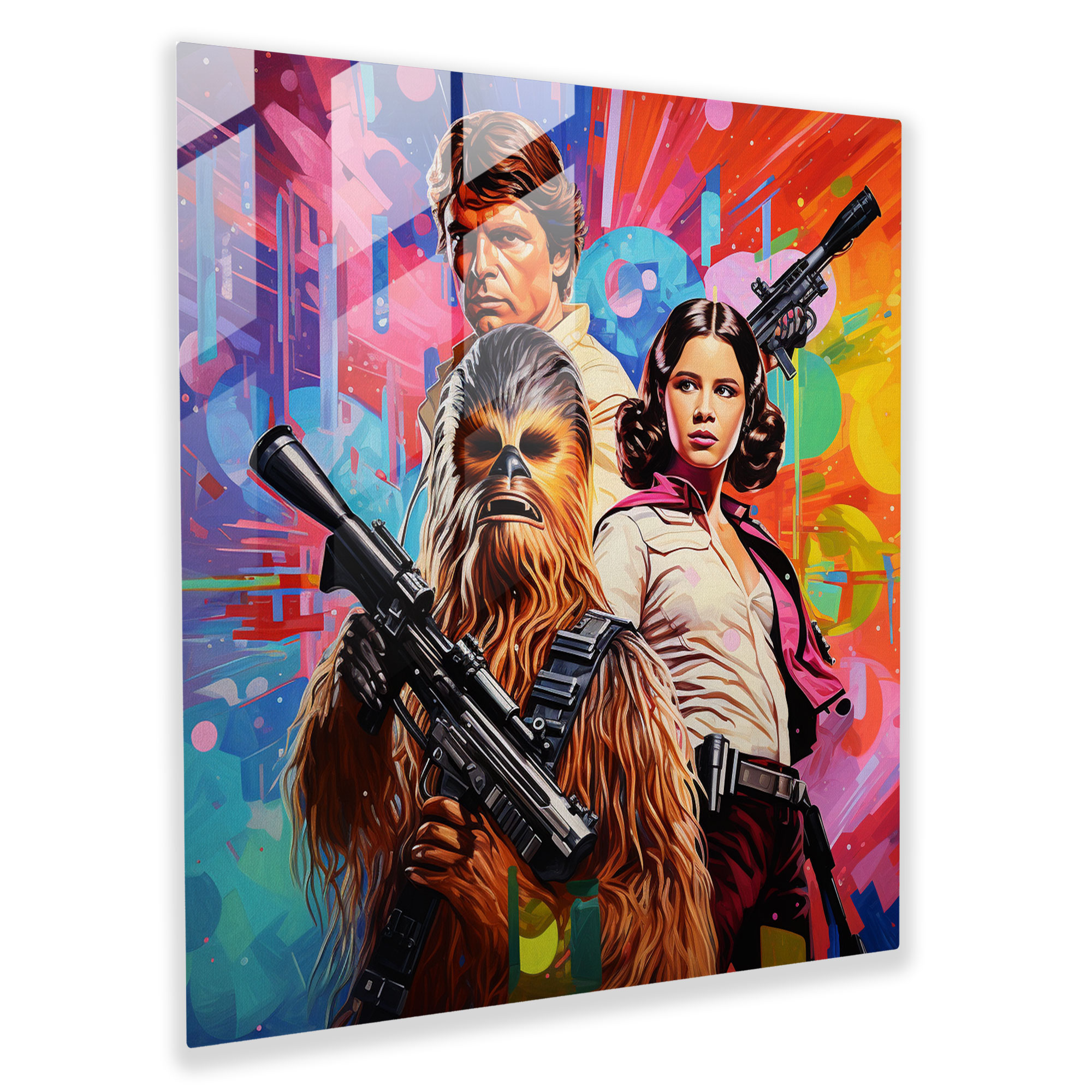 Star Wars Pop Art Glass Print - Star Wars, Glass Art, Glass Print, Princess Leia
