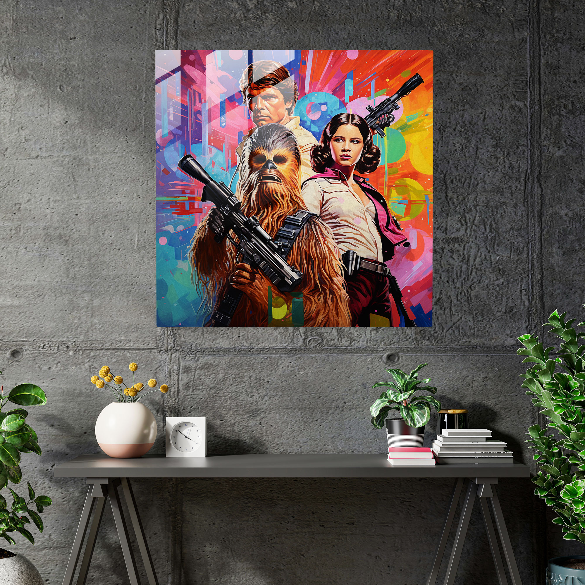 Star Wars Pop Art Glass Print - Star Wars, Glass Art, Glass Print, Princess Leia