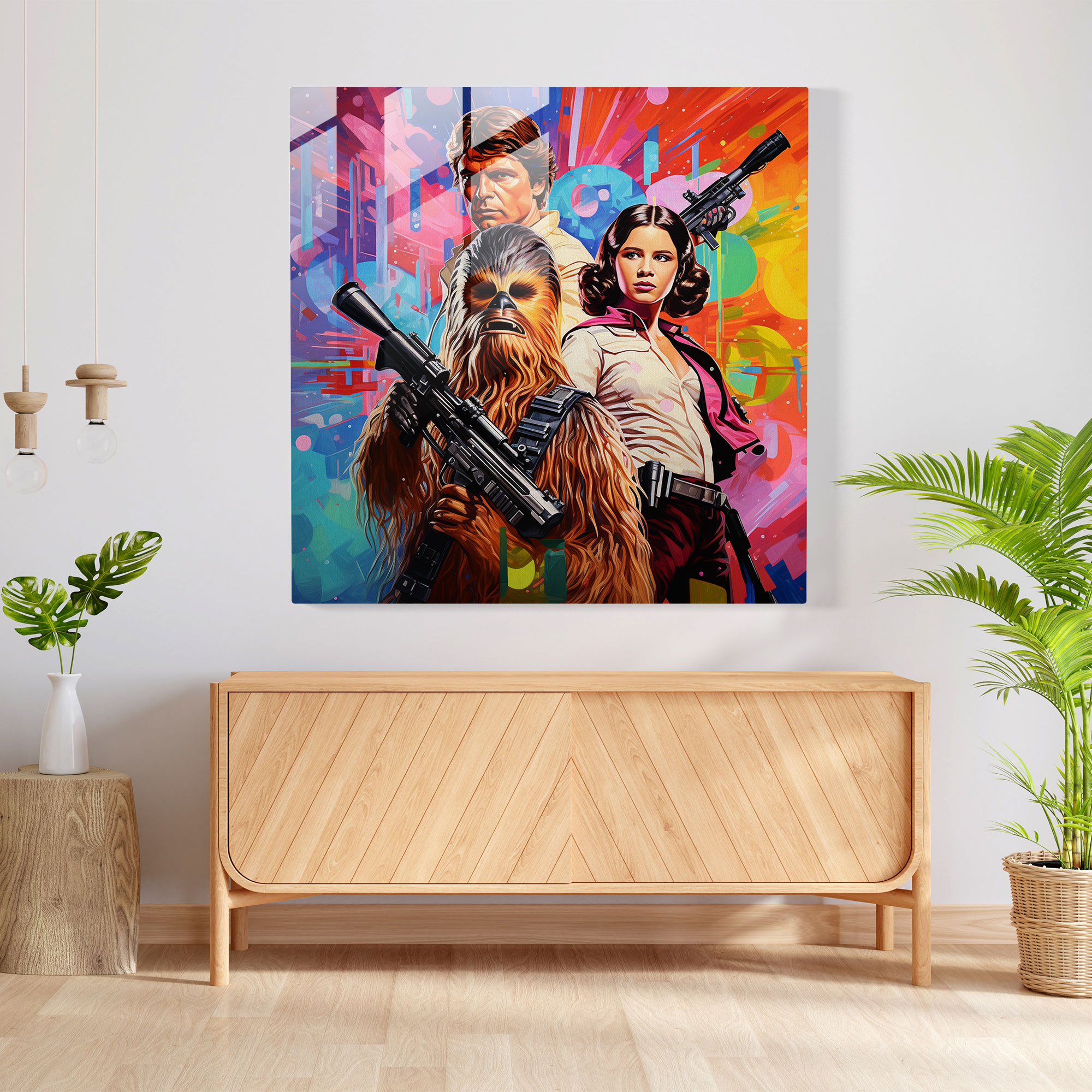 Star Wars Pop Art Glass Print - Star Wars, Glass Art, Glass Print, Princess Leia