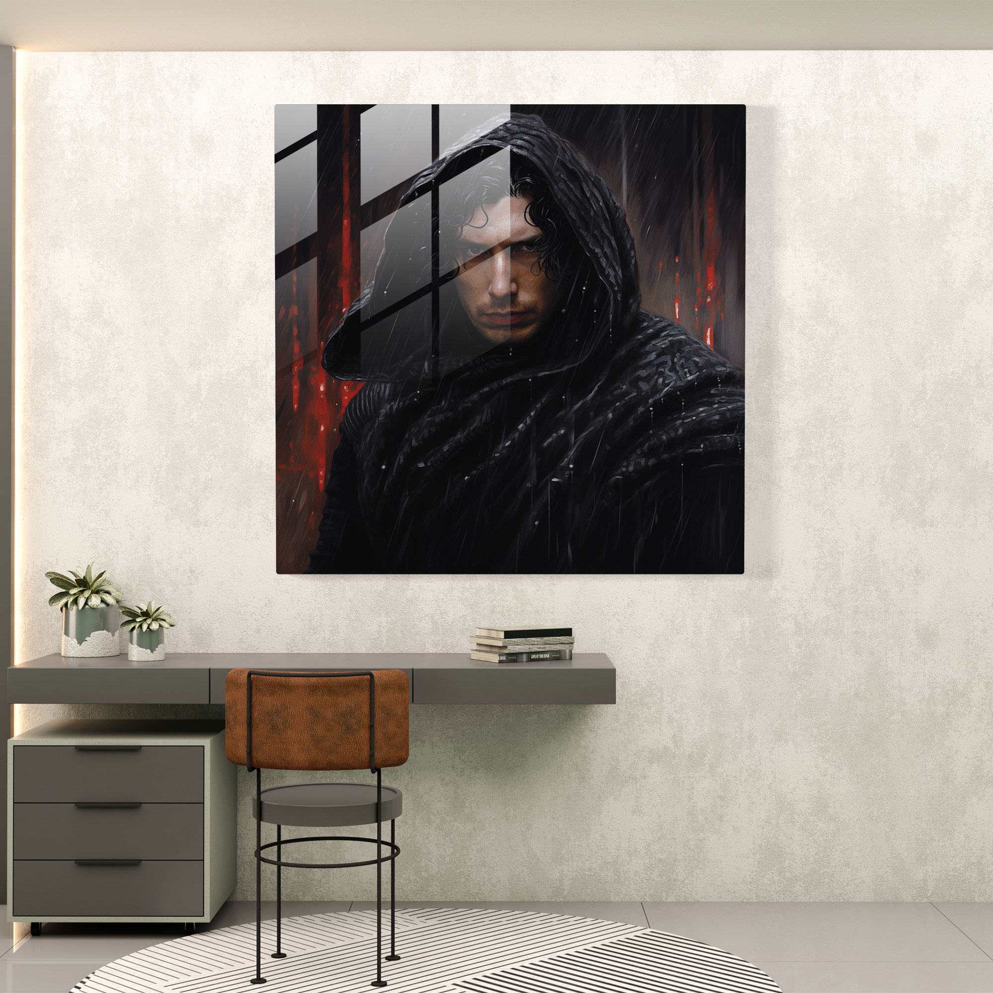 Star Wars Realistic Glass Print - Star Wars, Wall Decoration, Intensity, Kylo Ren
