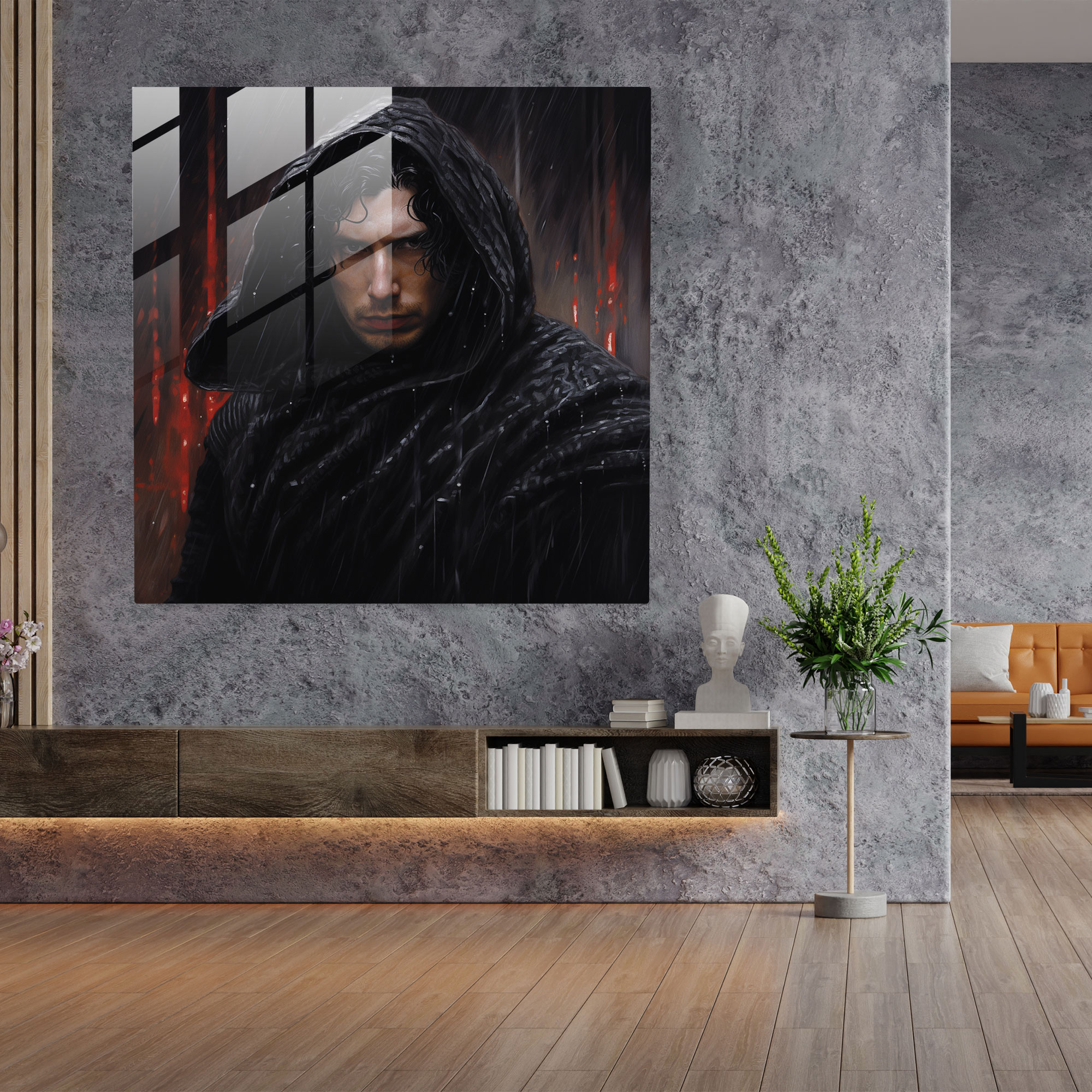Star Wars Realistic Glass Print - Star Wars, Wall Decoration, Intensity, Kylo Ren
