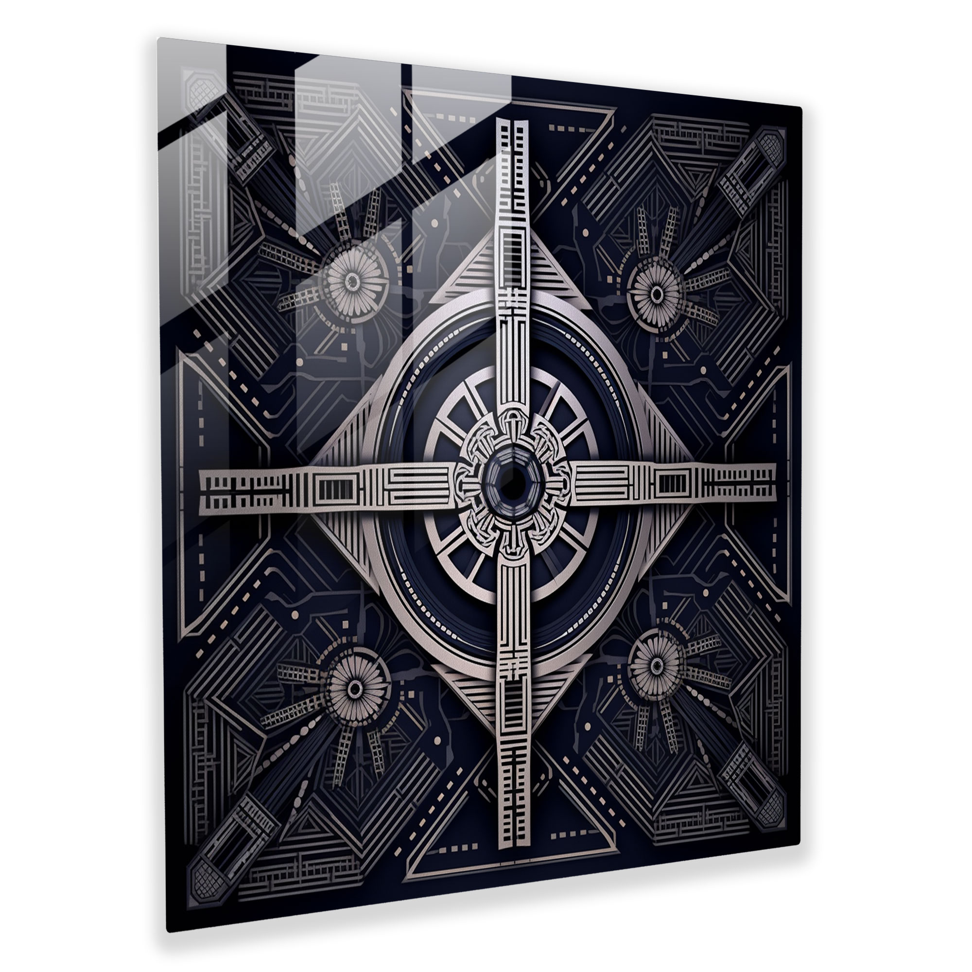 Star Wars Glass Print - Geometric Design - Tie Fighters In A Symmetrical Pattern - Star Wars, Tie Fighters, Geometric Design, Order