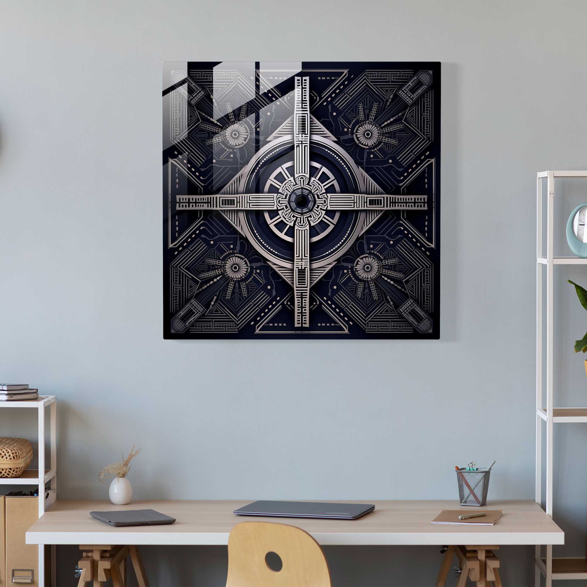 Star Wars Glass Print - Geometric Design - Tie Fighters In A Symmetrical Pattern - Star Wars, Tie Fighters, Geometric Design, Order
